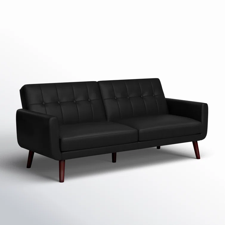 Gaige Twin 78.5'' Velvet Convertible Sofa