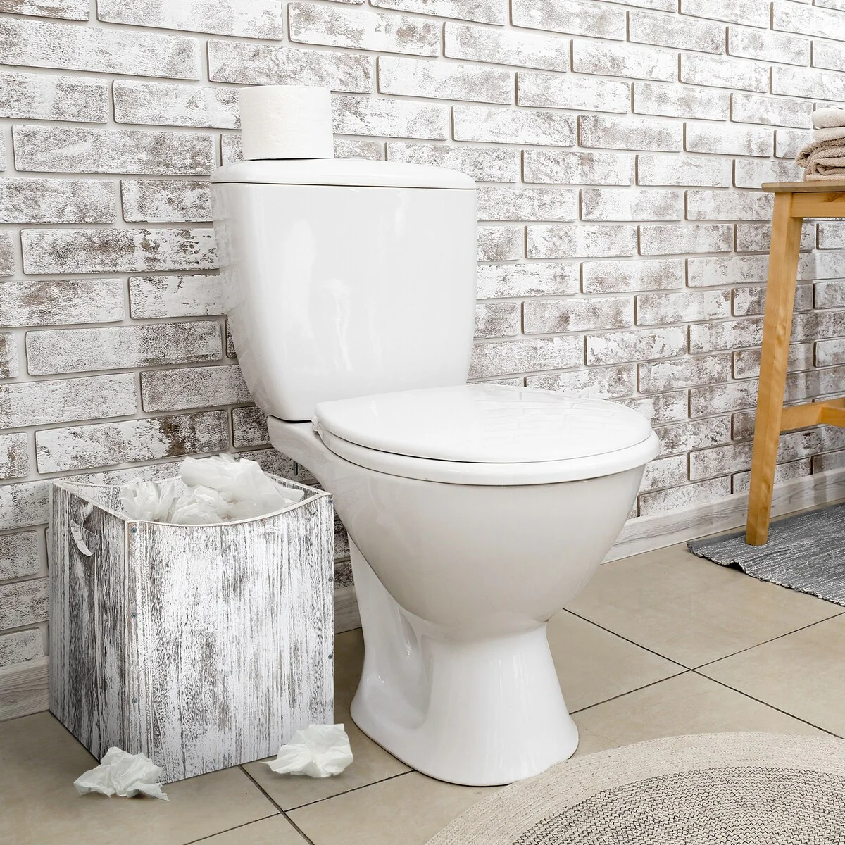 Wood Trash Can 5.3 Gallon