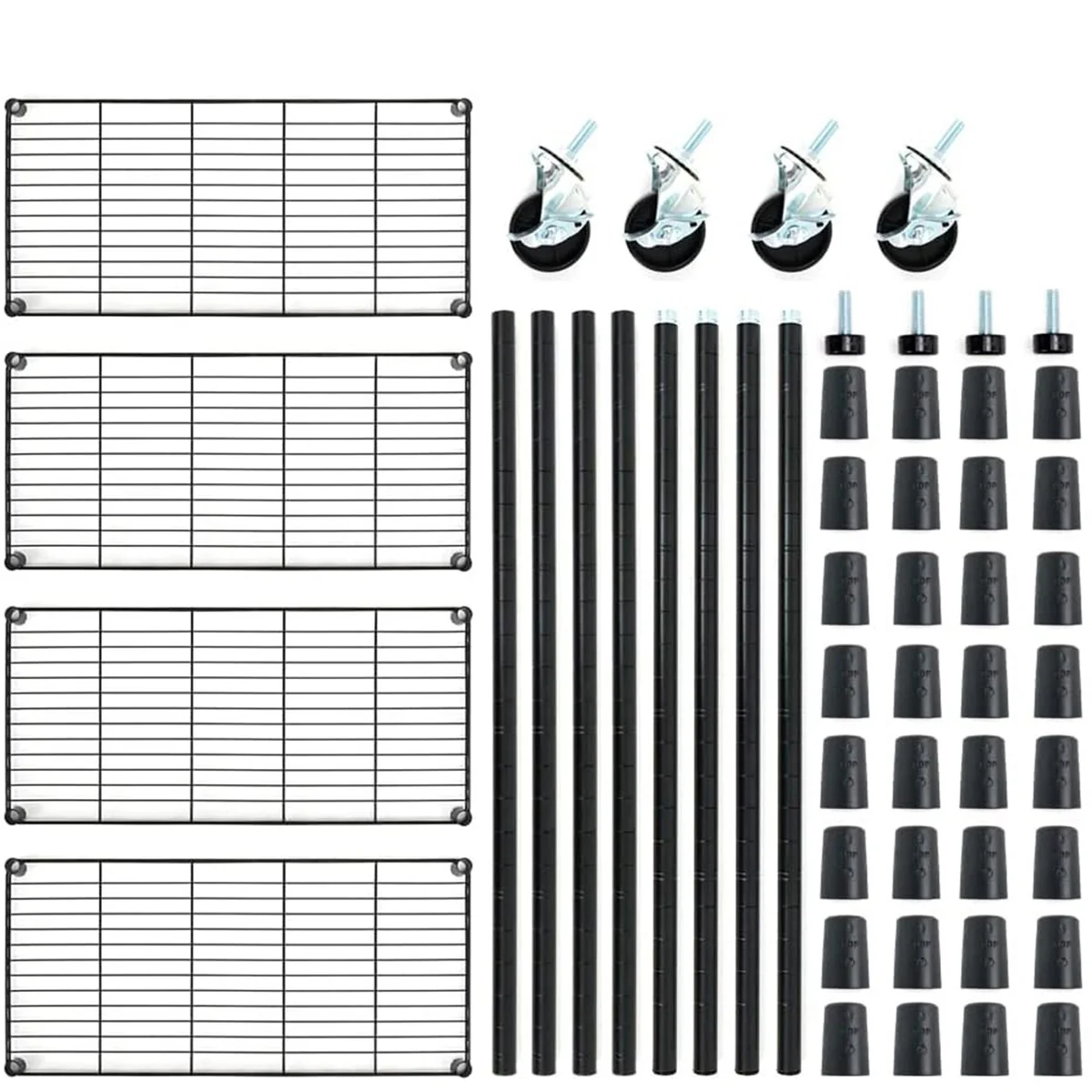 4/5-Tier Steel Shelving on Wheels with Shelf Liners Versatile Rack