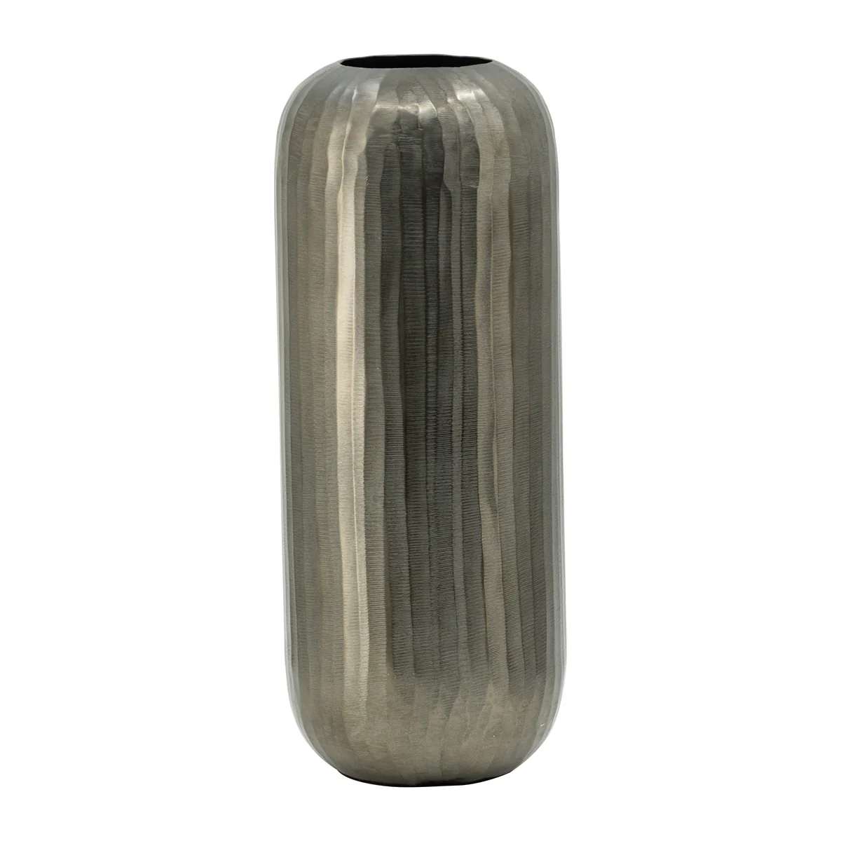 Medium Aluminum Layered Chisel Oval Vase