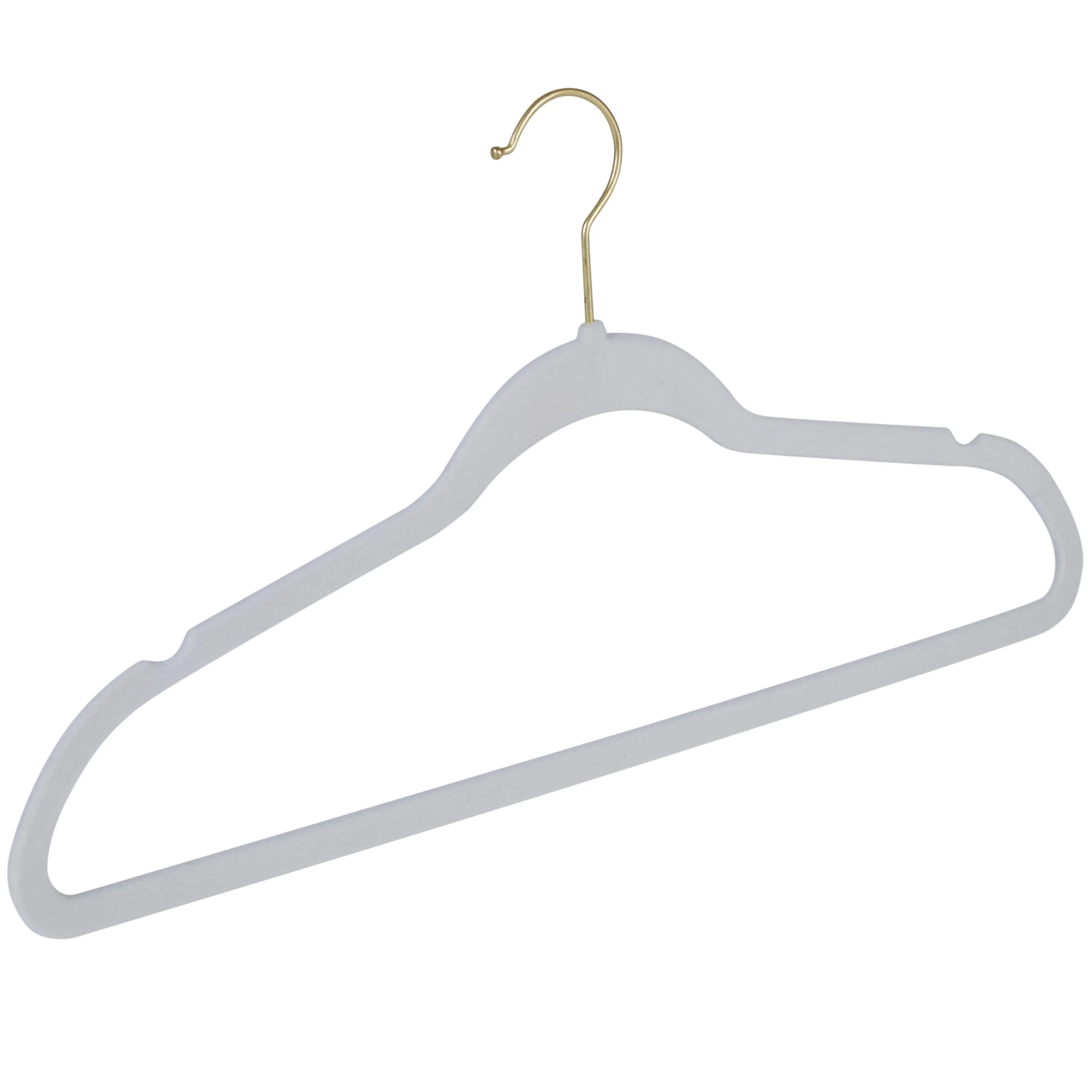 Simplify 25 Pack Slim Velvet Gold Hook Hangers - 17.7