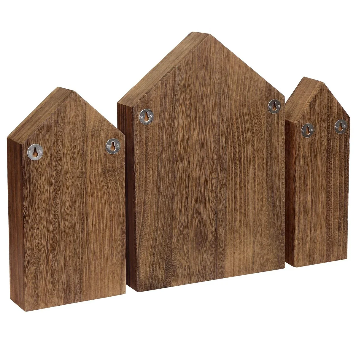 House-Shaped Wooden Shadow Cubby Display Shelf, Set of 3