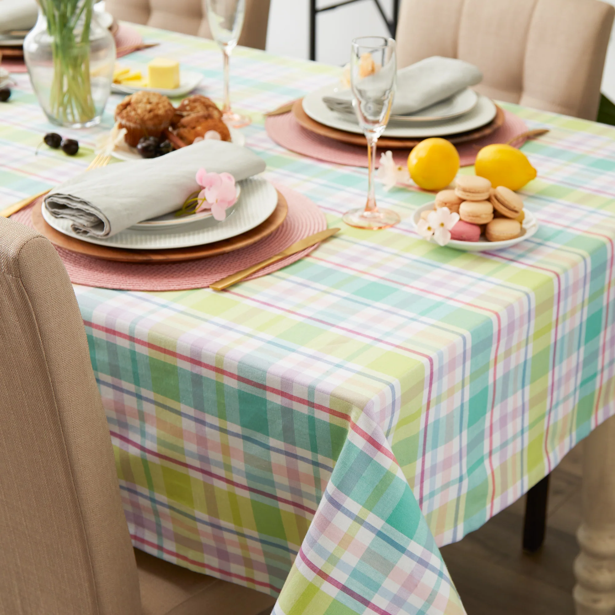 Spring Plaid Tablecloth