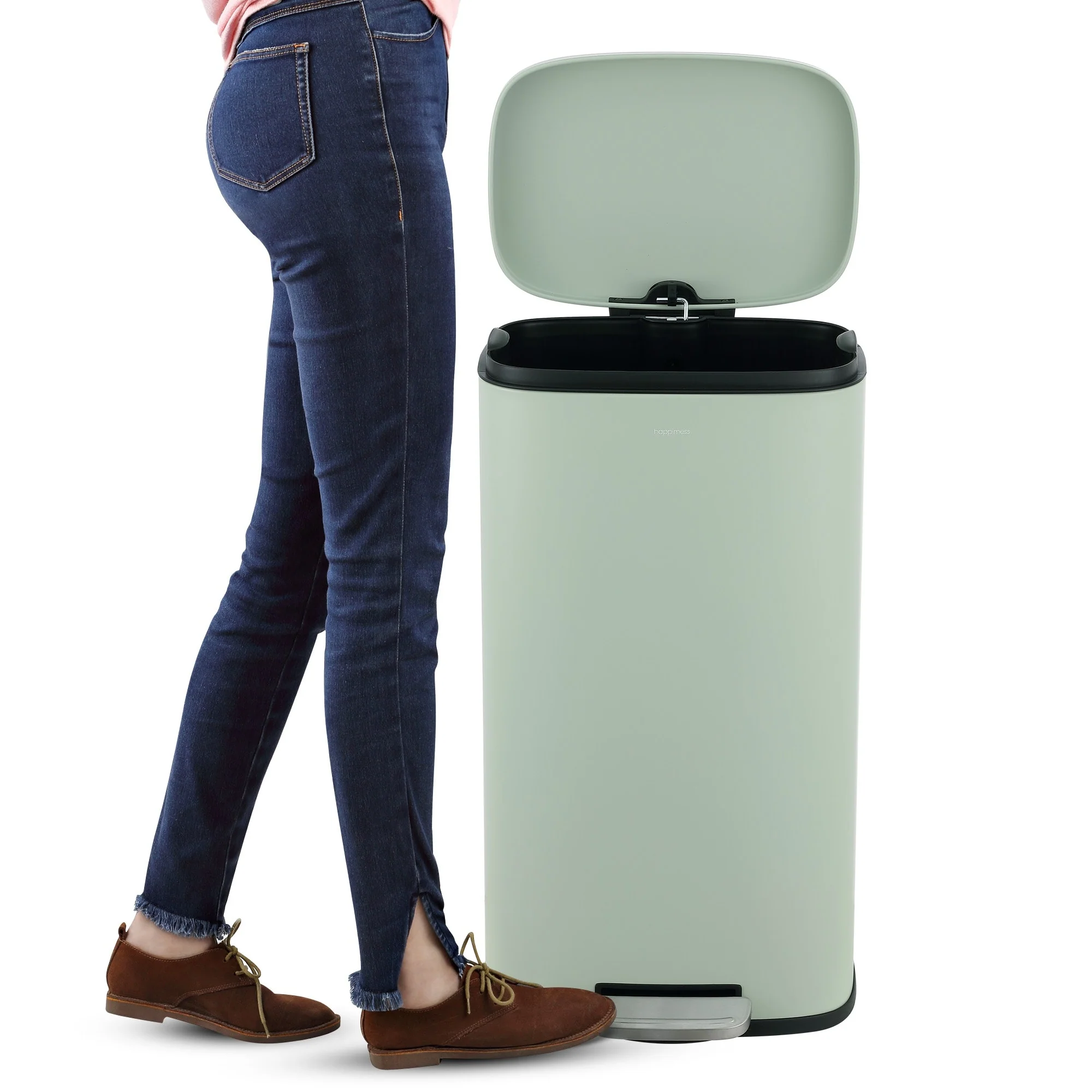 happimess 13-Gallon Trash Can with Soft-Close Lid and FREE Mini Trash Can