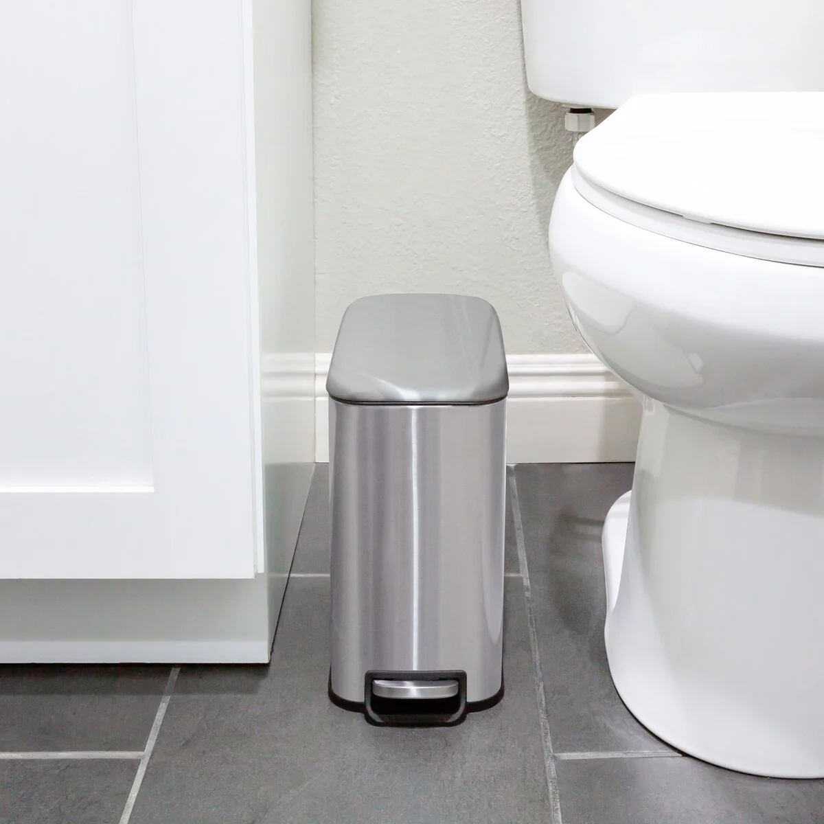 Qualiazero 5L / 1.3 Gal + 5L / 1.3 Gal Slim Stainless Steel Step Can Twin Pack