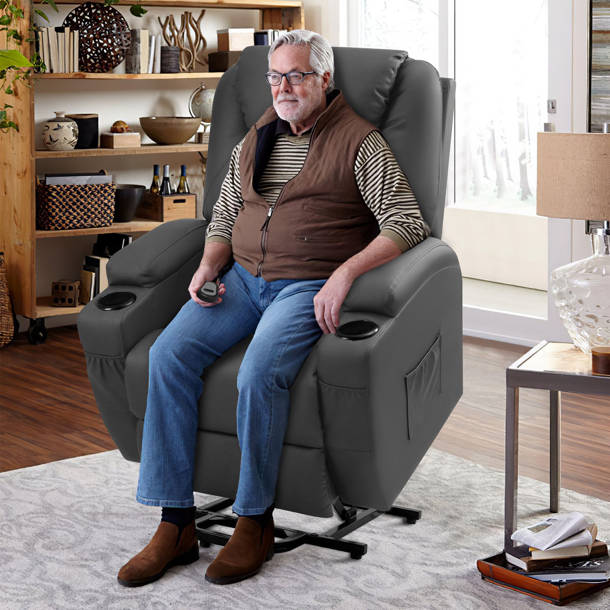 Faux Leather Power Lift Recliner Chair with Massage and Heating Functions