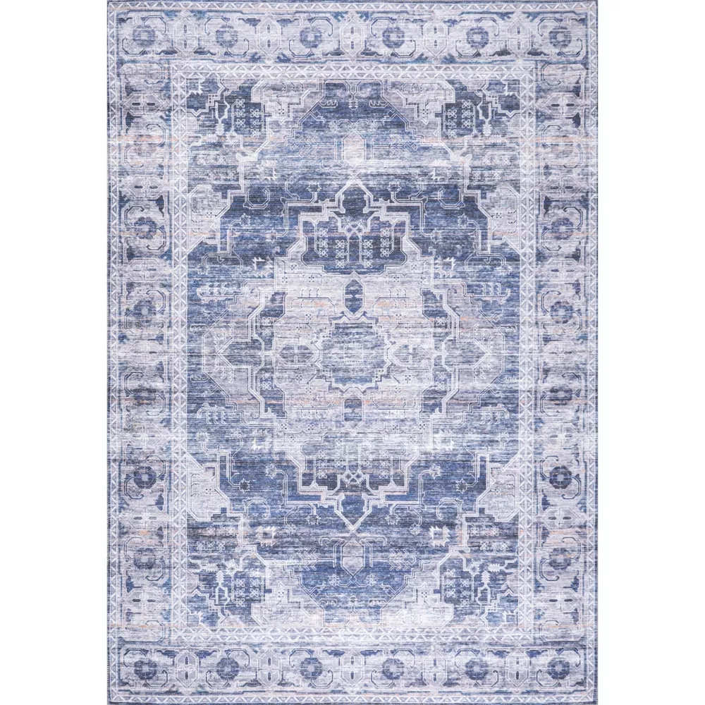 Alanya Ornate Medallion Washable Area Rug