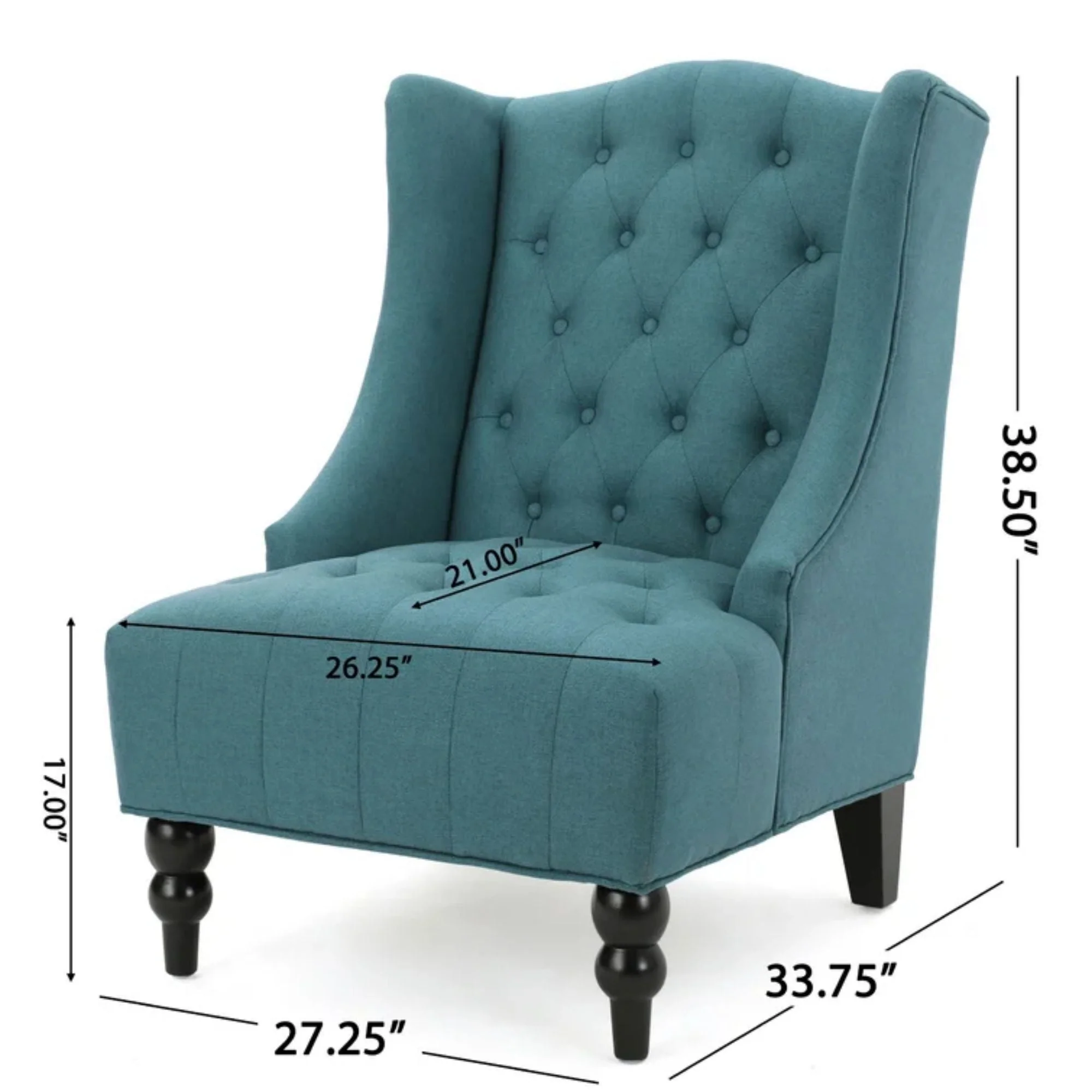Dawned Upholstered Accent Chair with Button Tufting and Wing Back