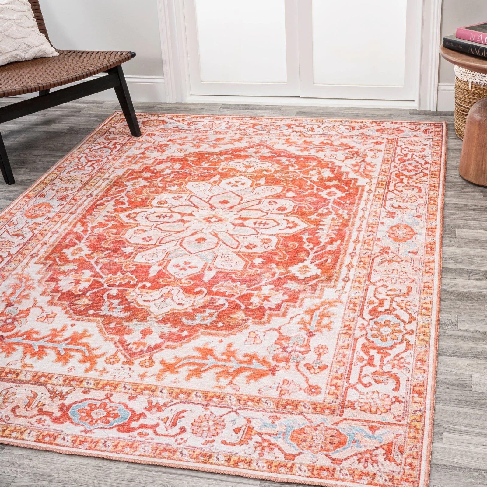 Asa Ornate Medallion Washable Area Rug