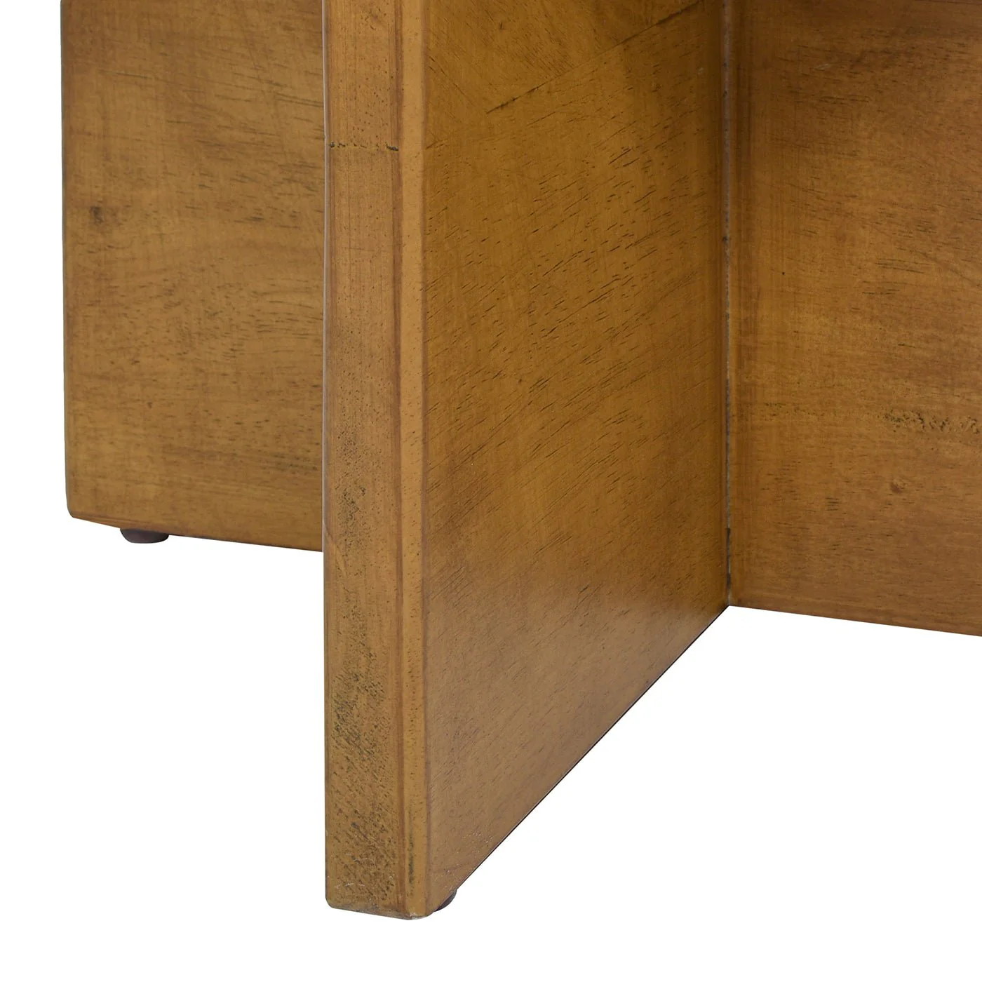 Aviation Round Upholstered Cocktail Ottoman with Natural Wood Base