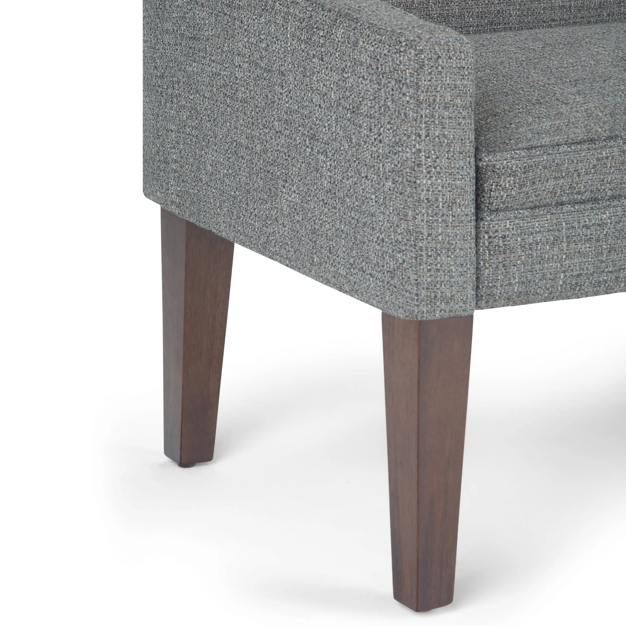 Wave Upholstered Bench with Low Back and Swooped Arms