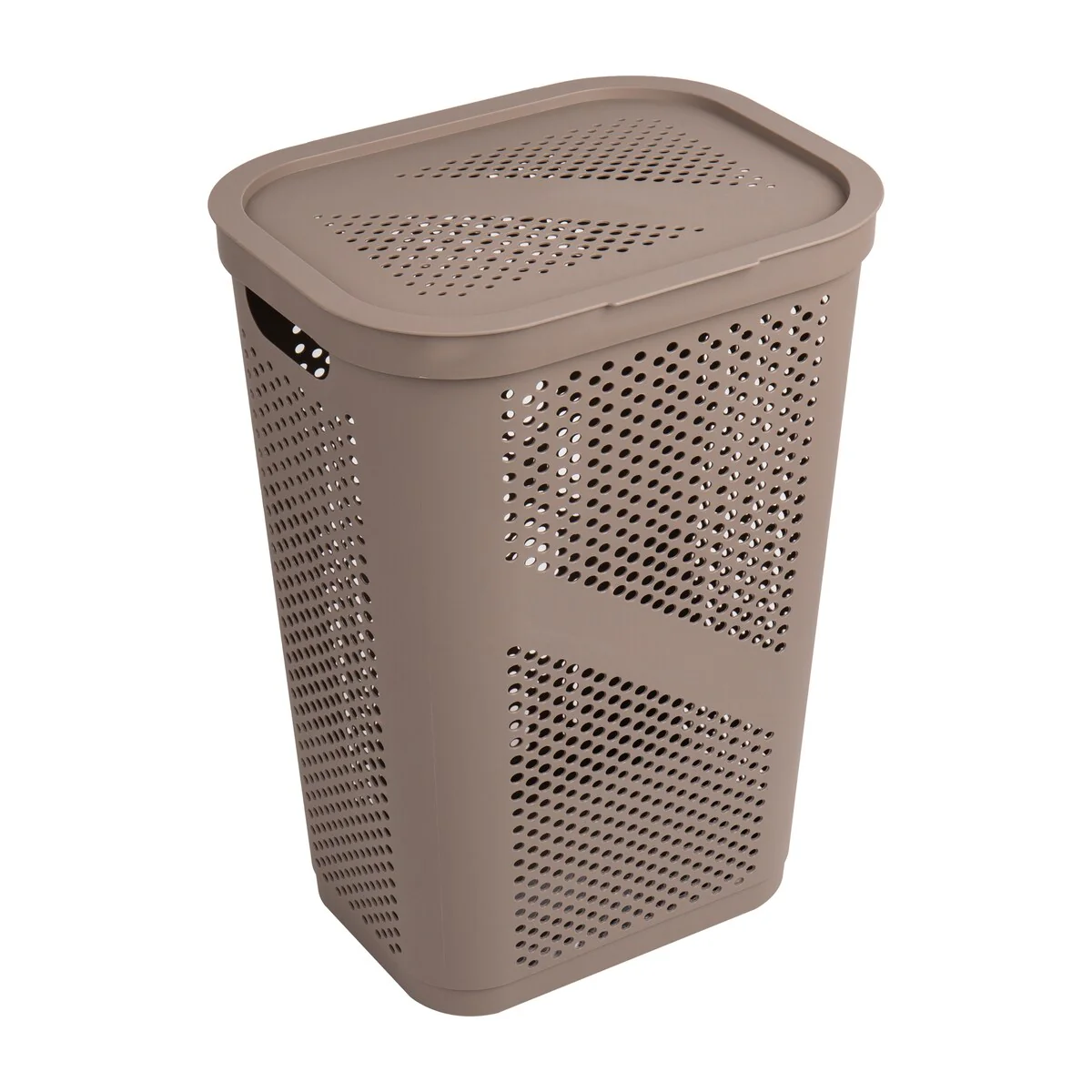 Mind Reader 60L Slim Laundry Hamper, Clothes Basket, Lid, Ventilated, Plastic, 17.25