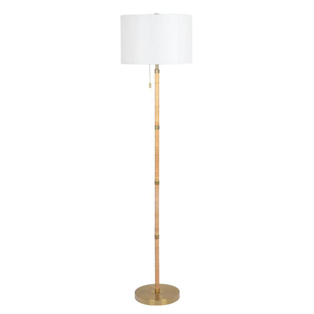 61.5 Floor Lamp with Linen Shade and Pull Chain Switch