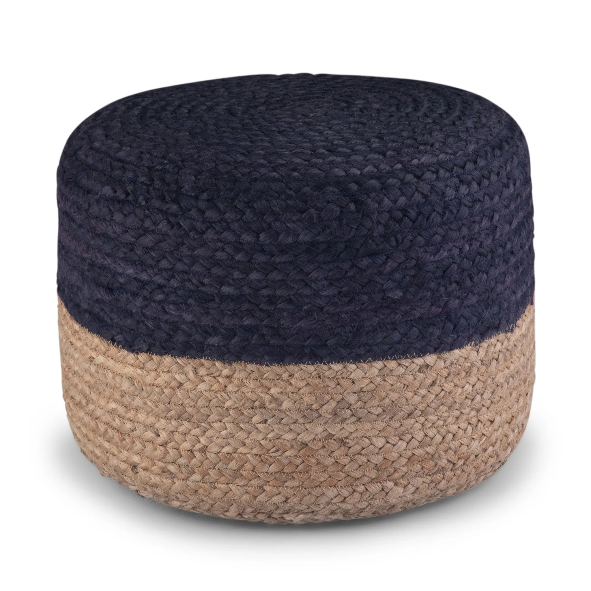Blissara Multi-functional Round Pouf with Braided Jute