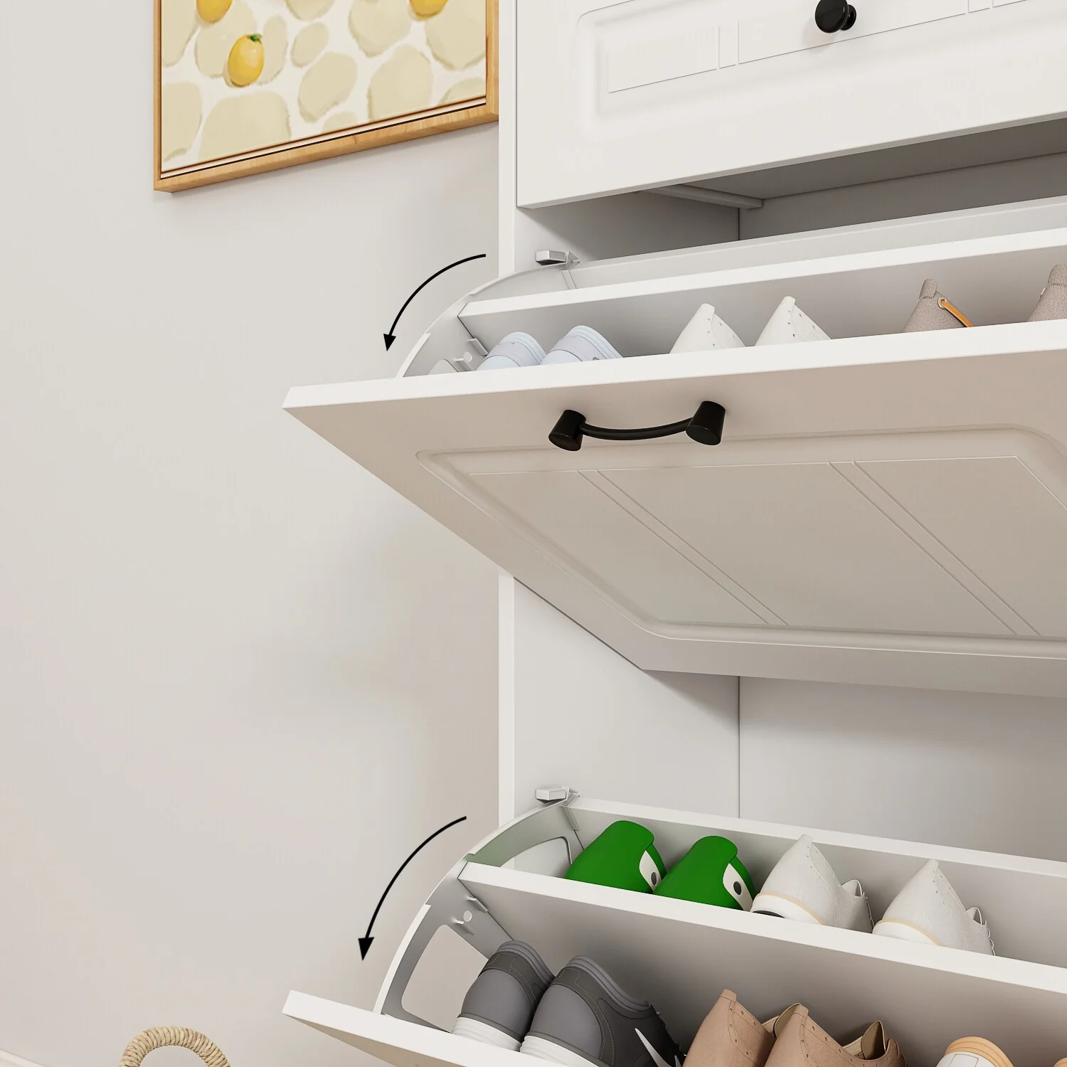 Shoe Cabinet with Door Drawers for 18 Pairs by Kerrogee