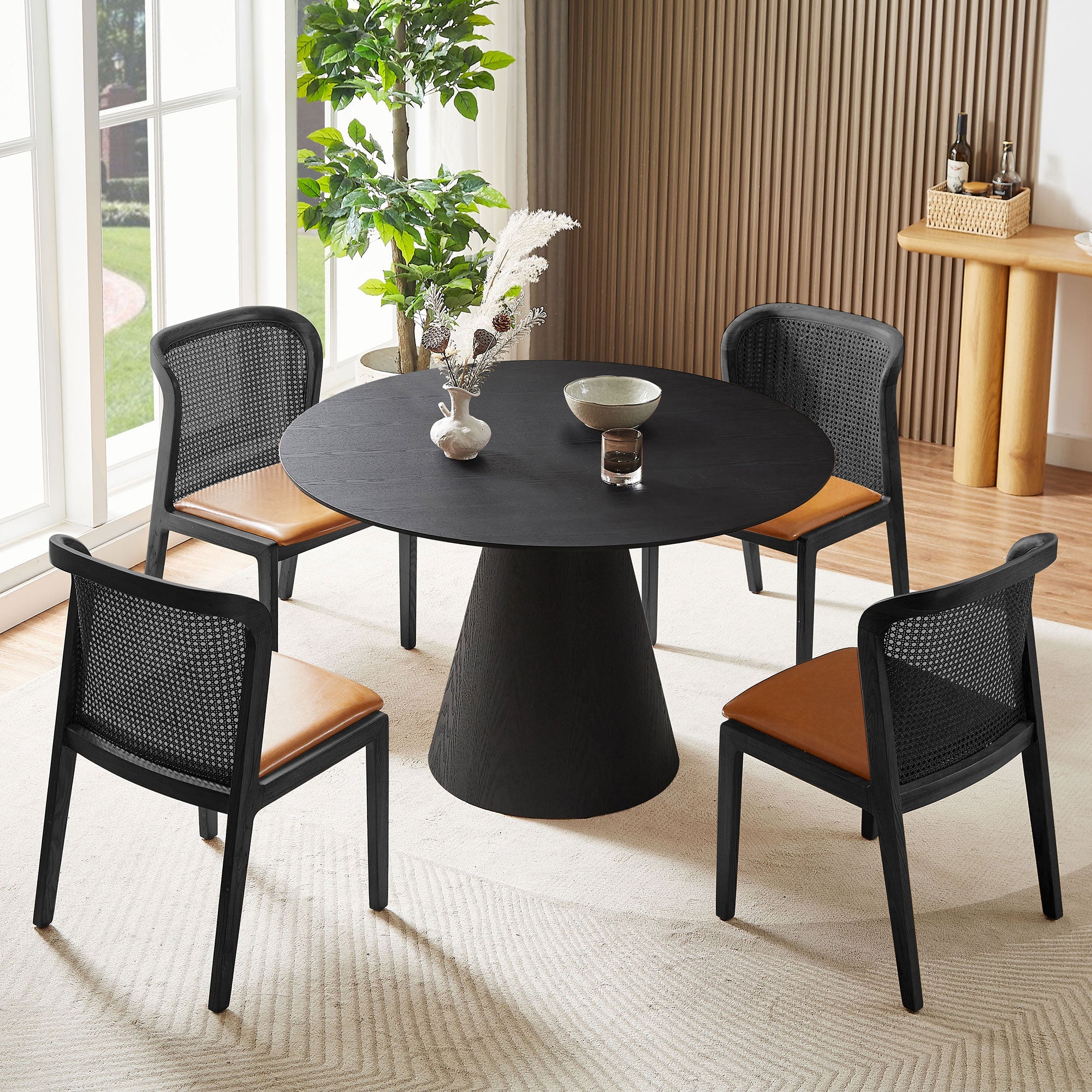 Aquatica Dining Table with Circular Tabletop and Pedestal Base