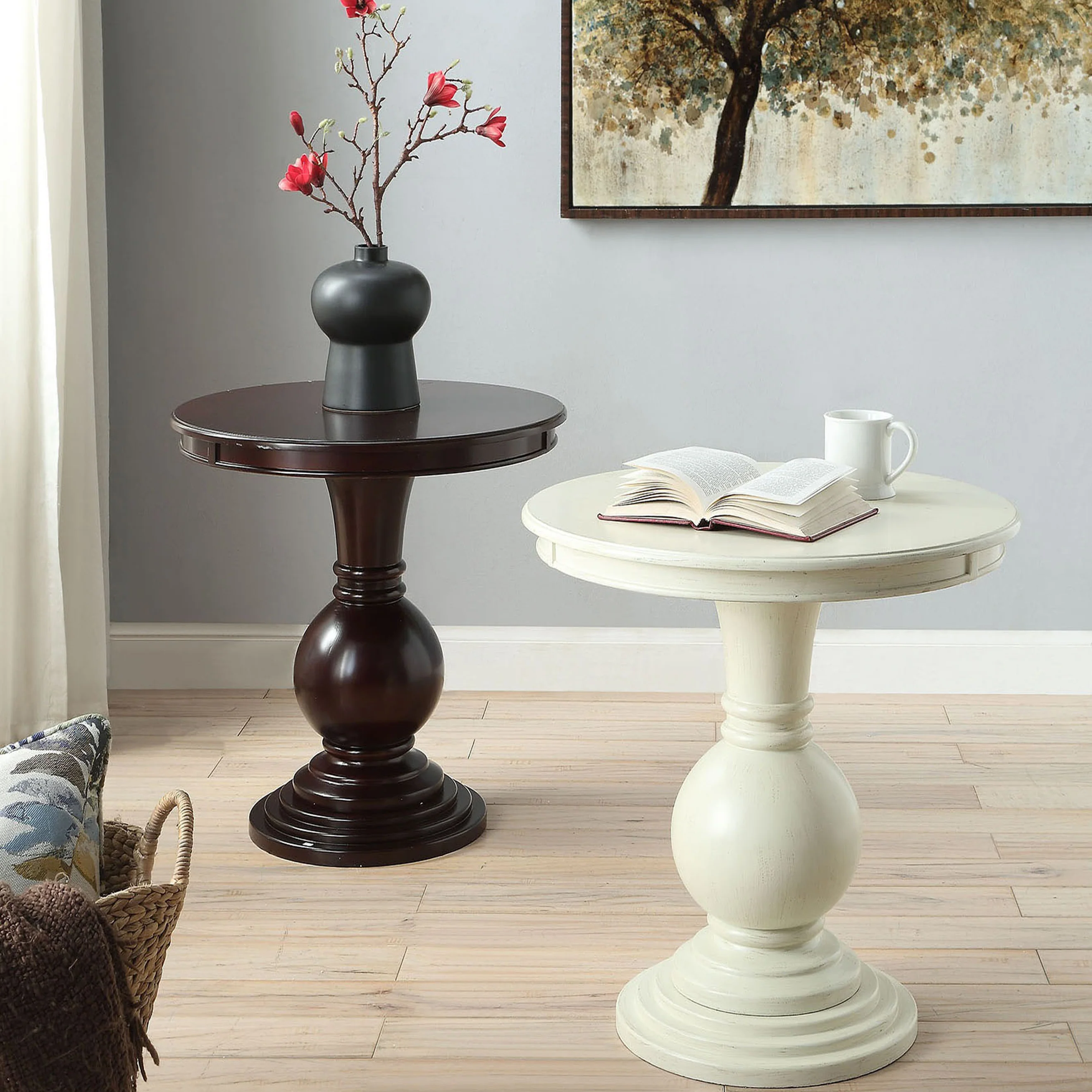 Antique White Accent Table