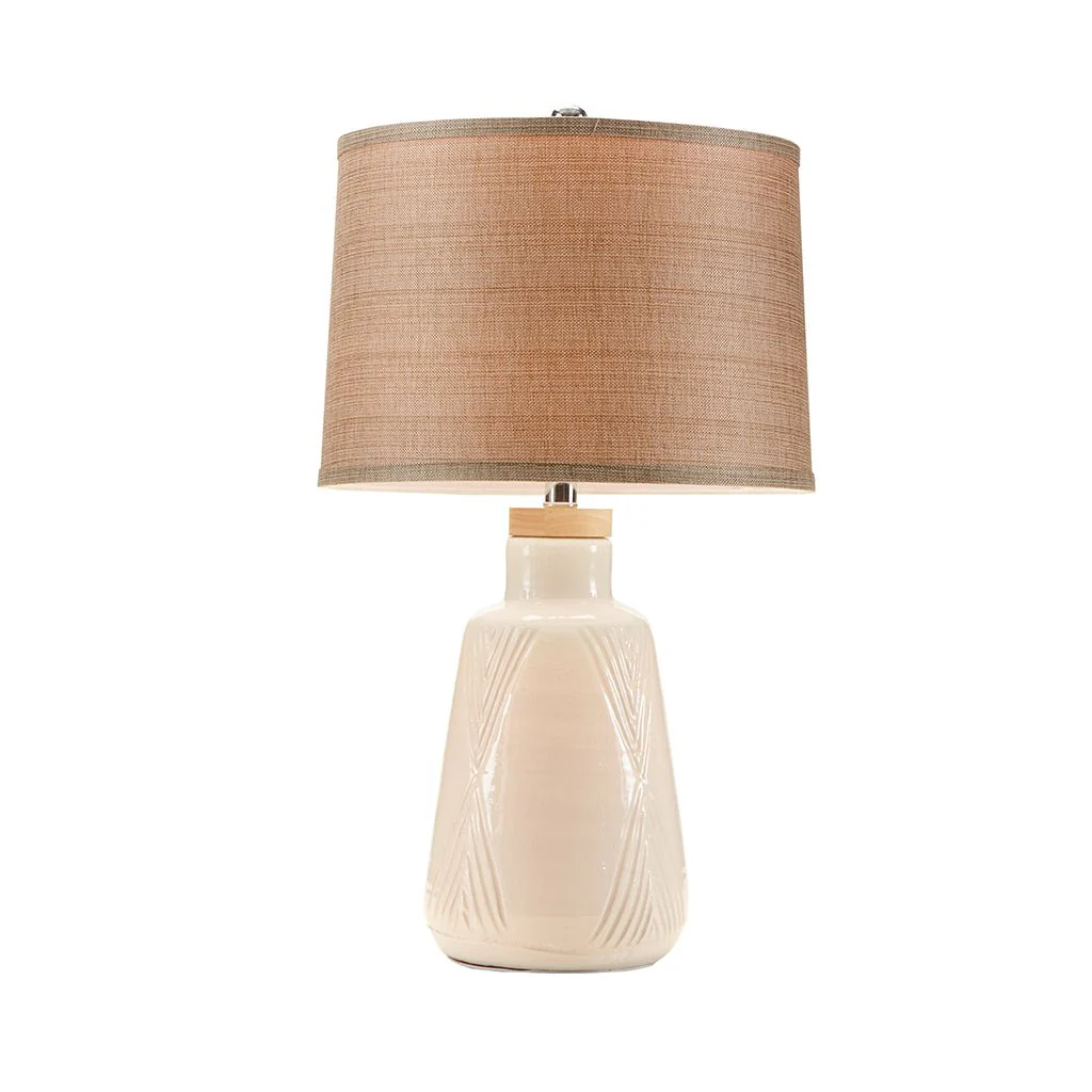 Table Lamp with Round Finial and Ceramic Base