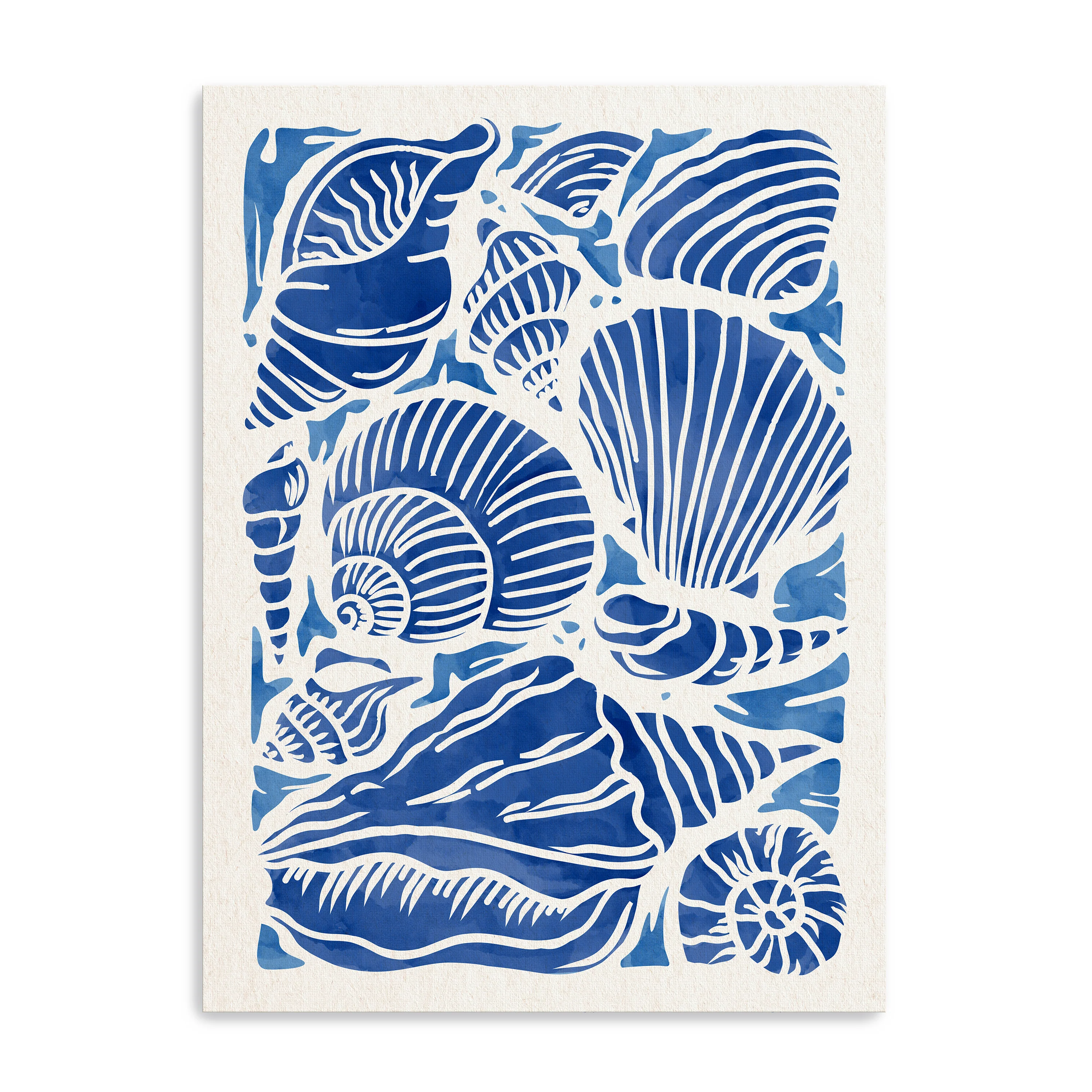 Blue Seashell Canvas Giclee