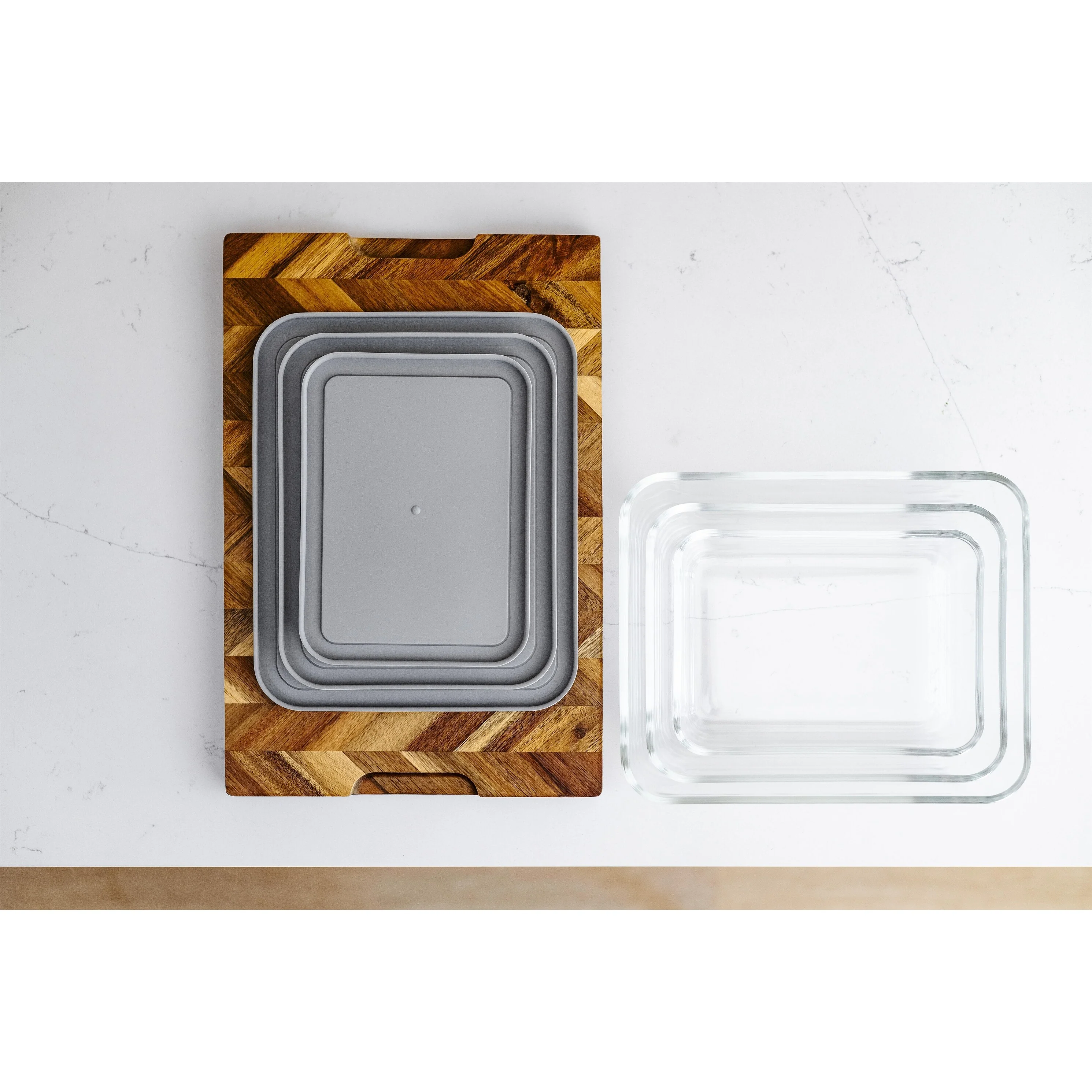 Glass Food Storage Set with Airtight Lids - Nesting, Space-Saving, BPA-Free, Microwave, Oven & Dishwasher Safe