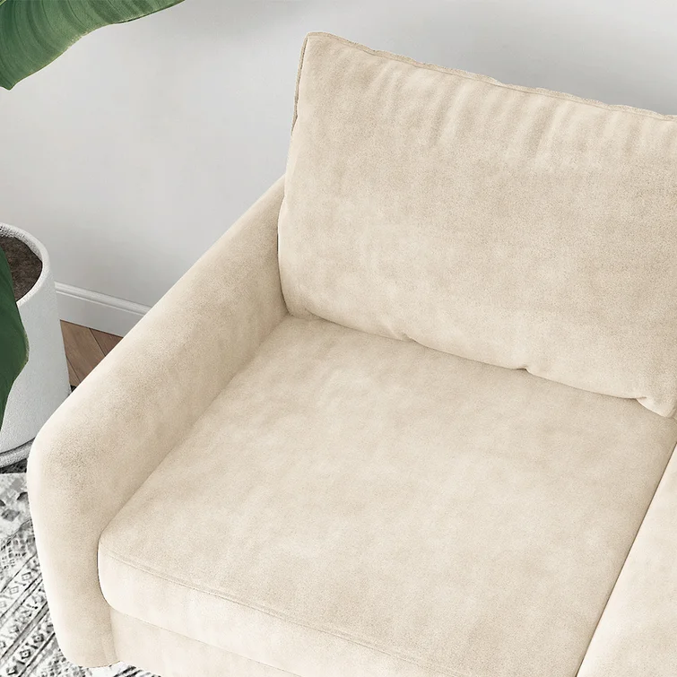 Mercer41 Hessville Sofa 57.8" Velvet Round Arm Apartment Loveseat