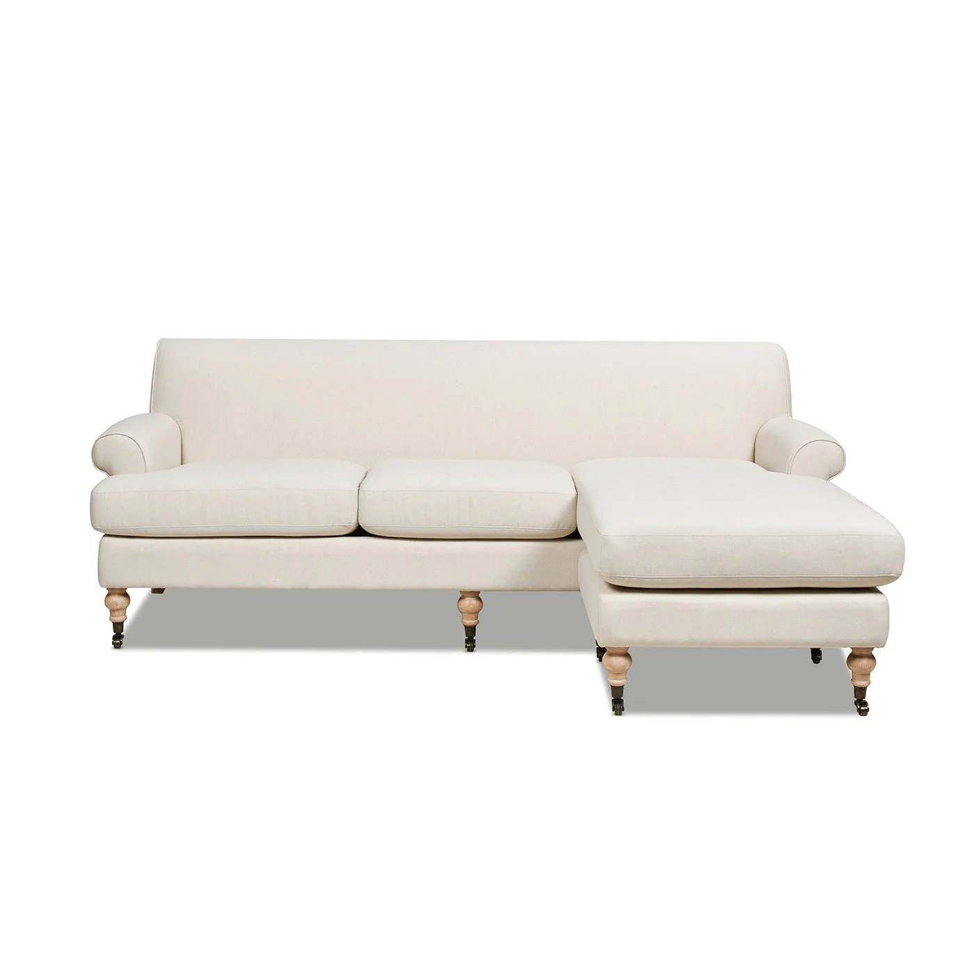 L-Shape Reversible Sectional Sofa with Turned Legs