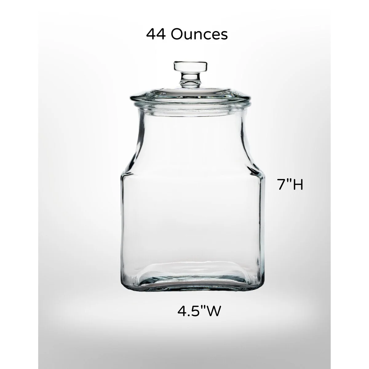 Amici Home Carlisle Glass Canister Square Jar Food Safe