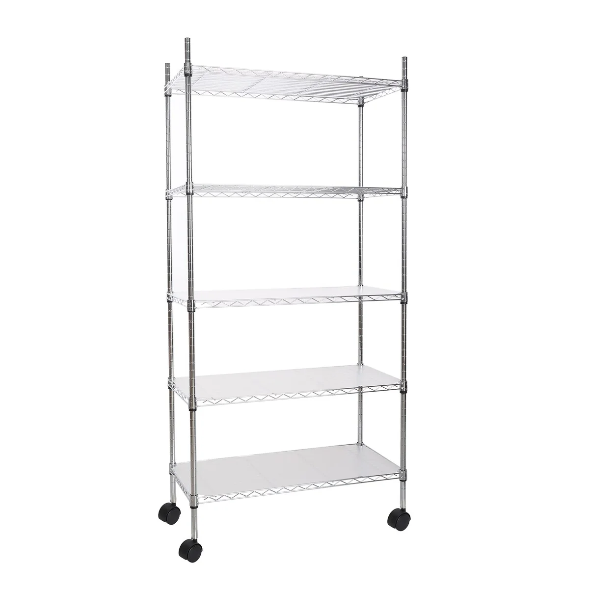 5 Tier Wire Shelving Unit, Heavy Duty Metal Large Storage Shelves Height Adjustable for Garage Kitchen Office