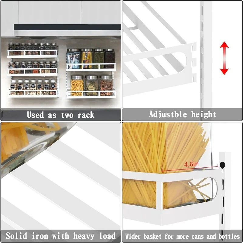 Wall Mount Spice Rack Organizer 5 Tier Height - 4.6