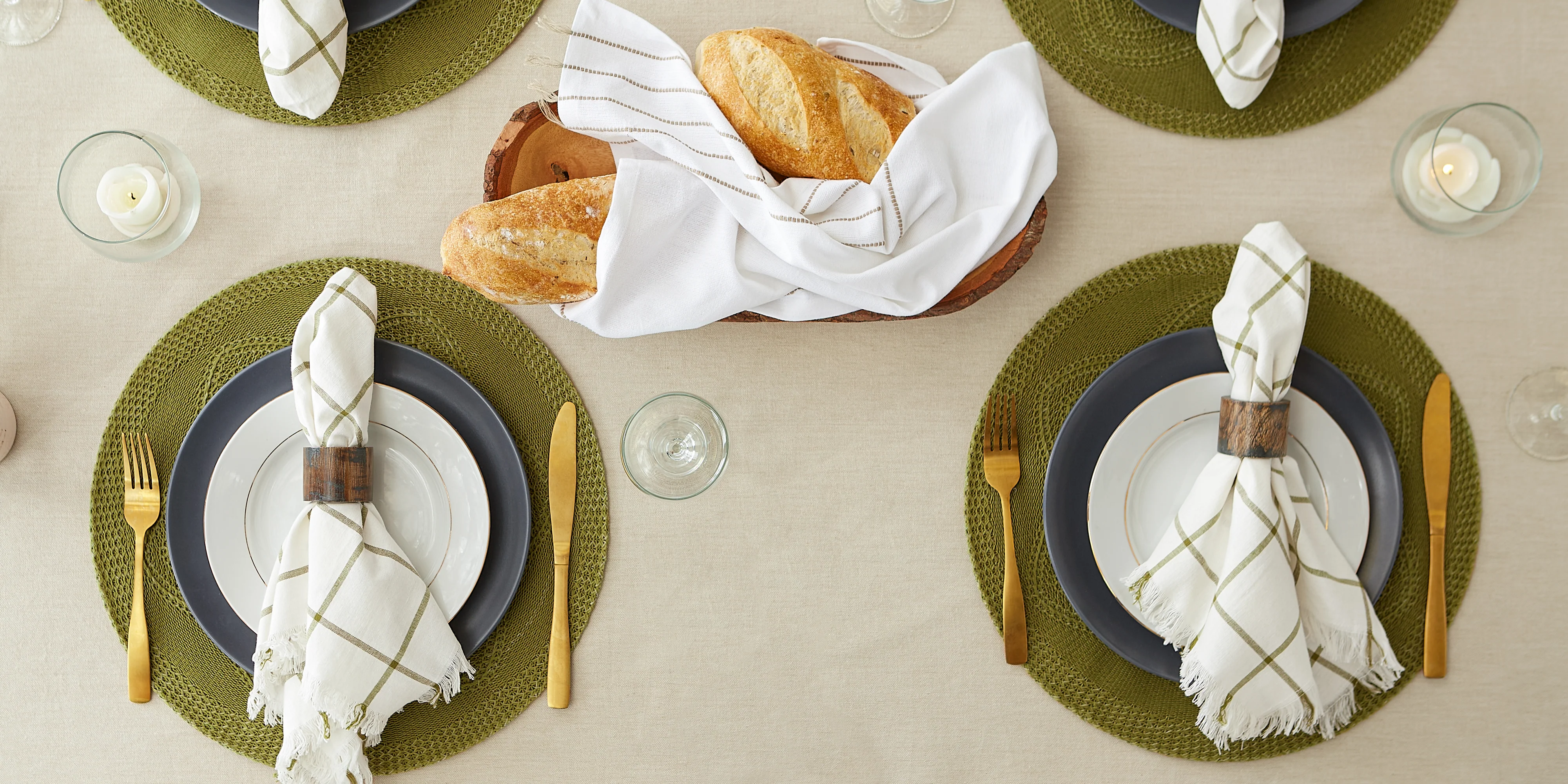 White French Stripe Tablecloth