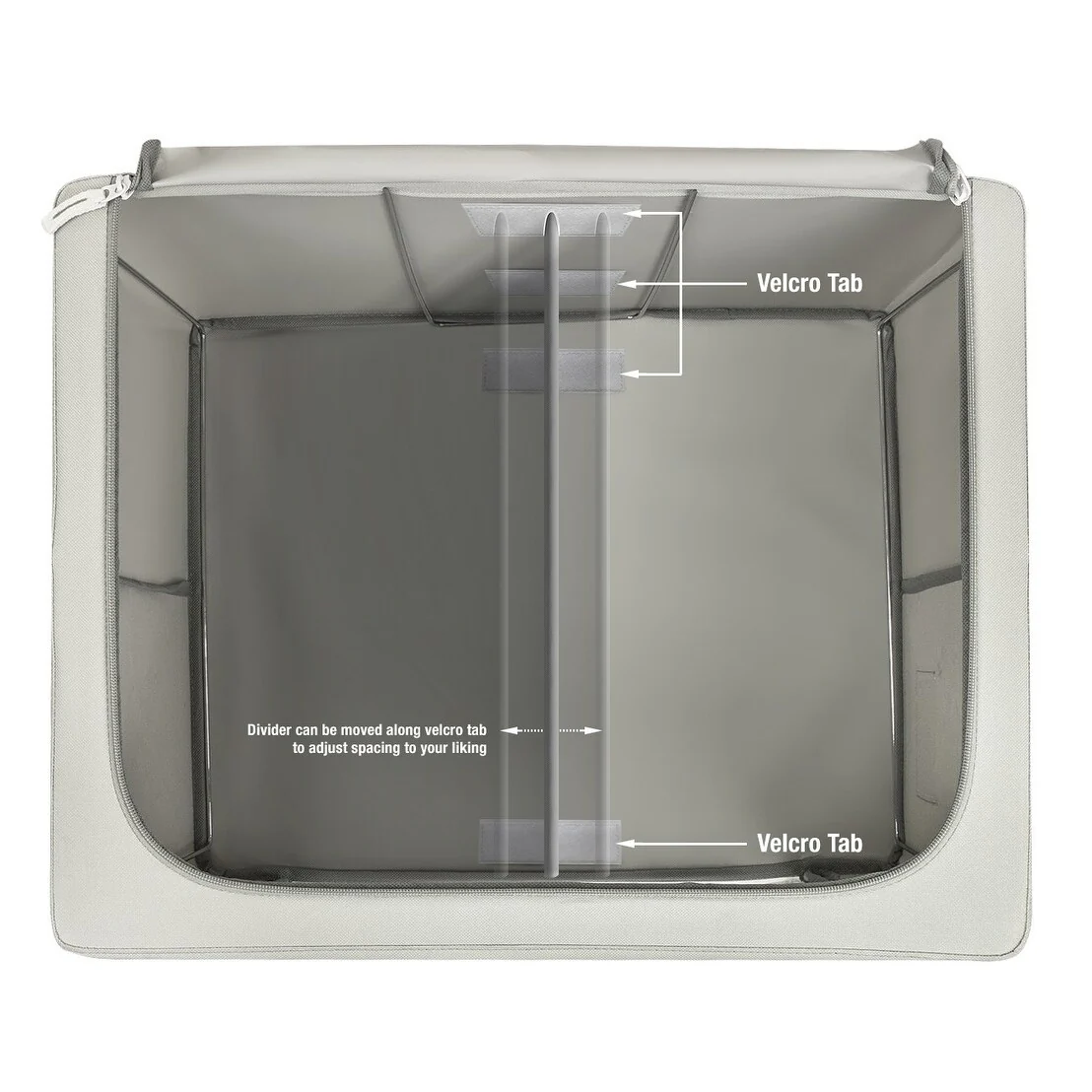 Foldable Storage Bag Breathable Bamboo Fabric Dustproof Organizer Box Charcoal - (2 Section - Beige) - N/A