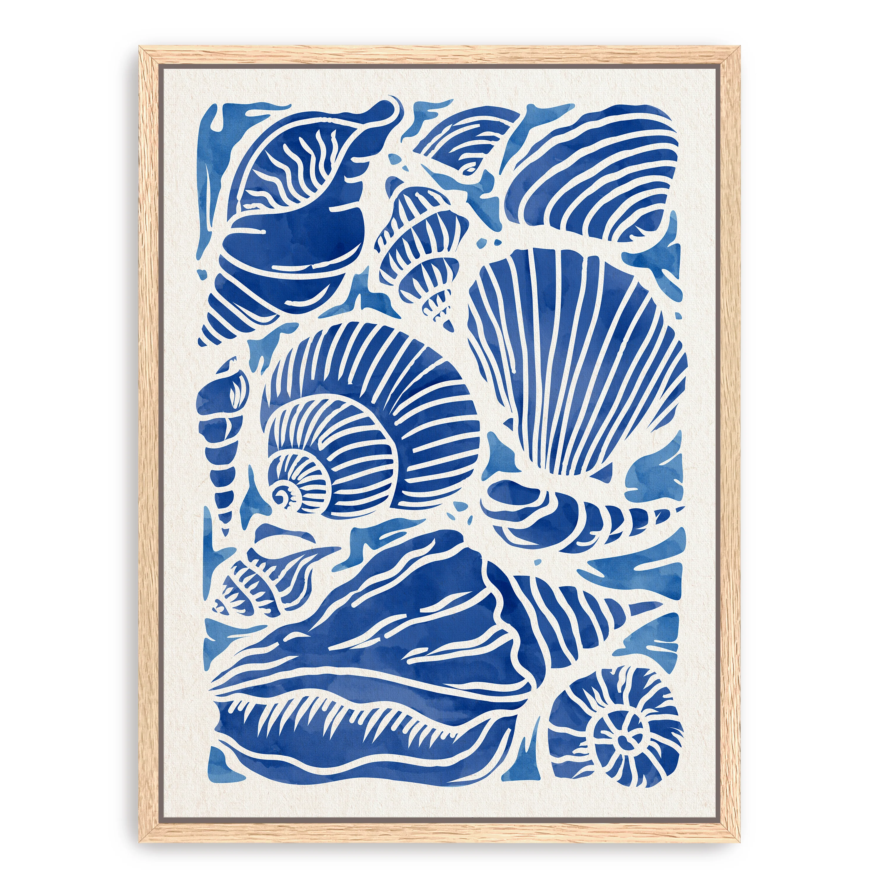 Blue Seashell Canvas Giclee