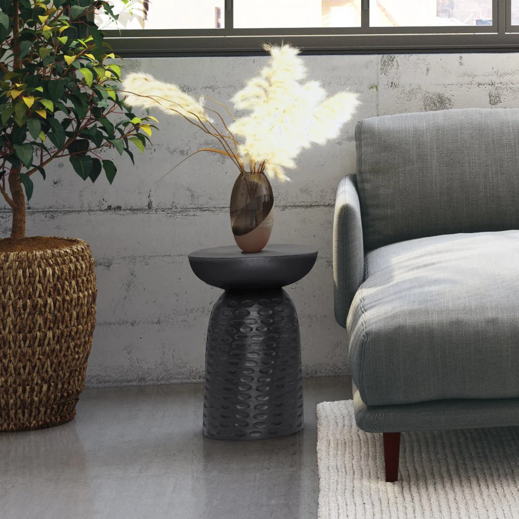 Centum Wooden Accent Table with Sleek Sculptural Design
