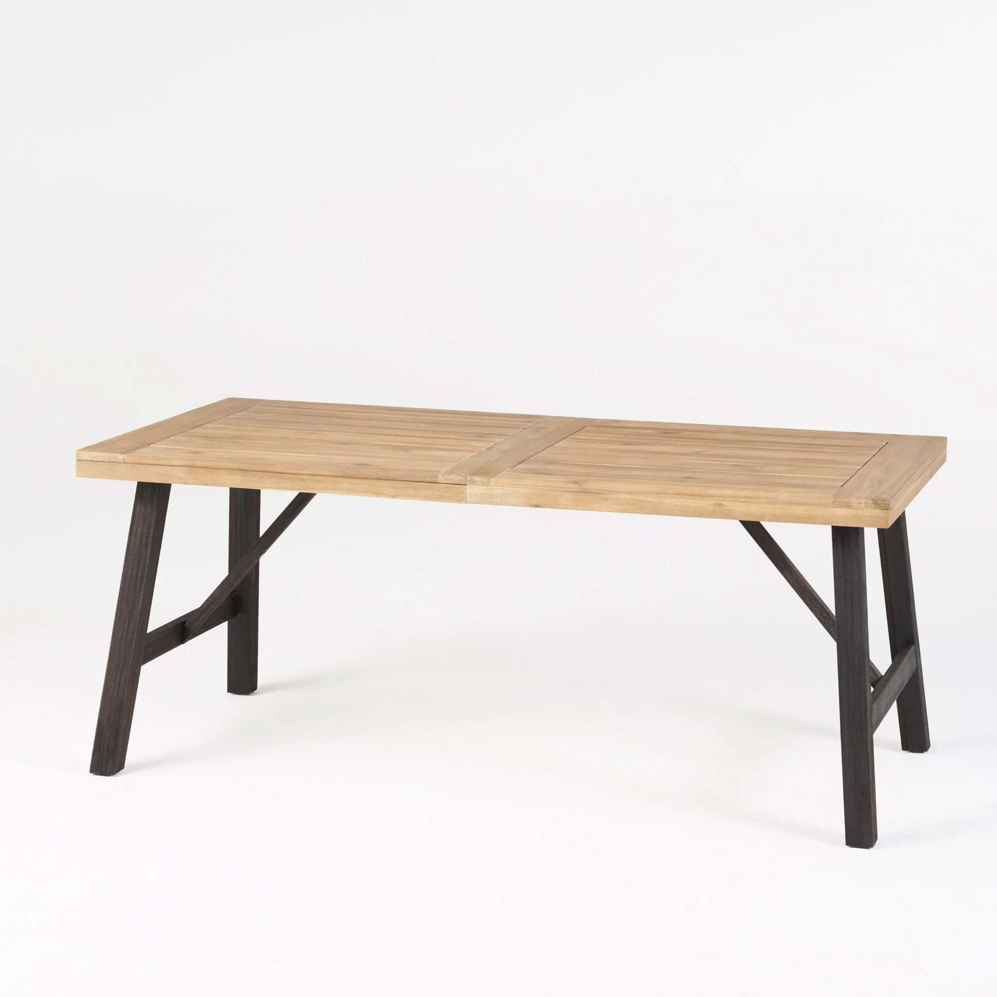 Outdoor Weather-Resistant Dining Table with Slat Panel Design