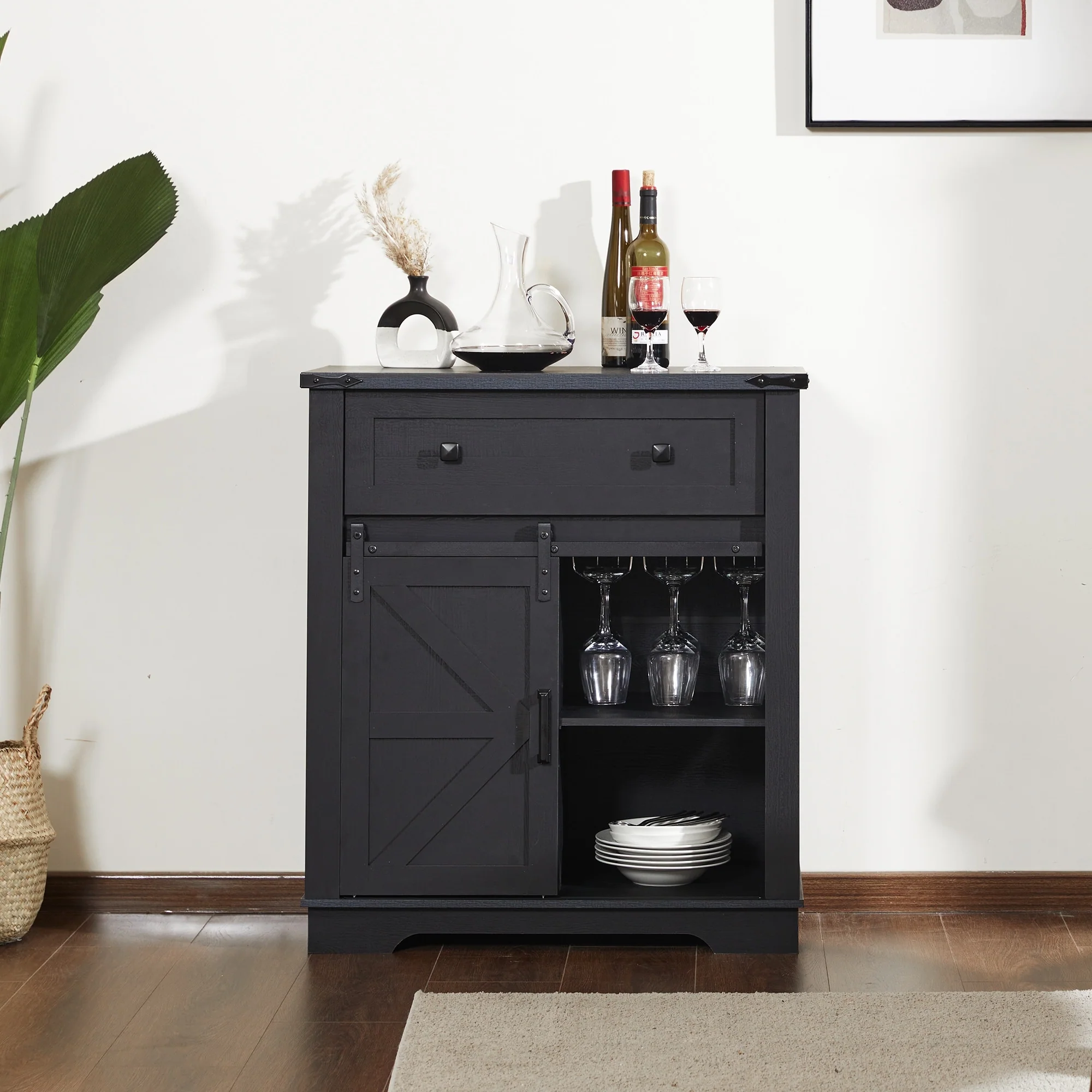 Farmhouse Coffee Bar Cabinet,Kitchen Buffet and Sideboard for Dining Room, Living Room, Entryway