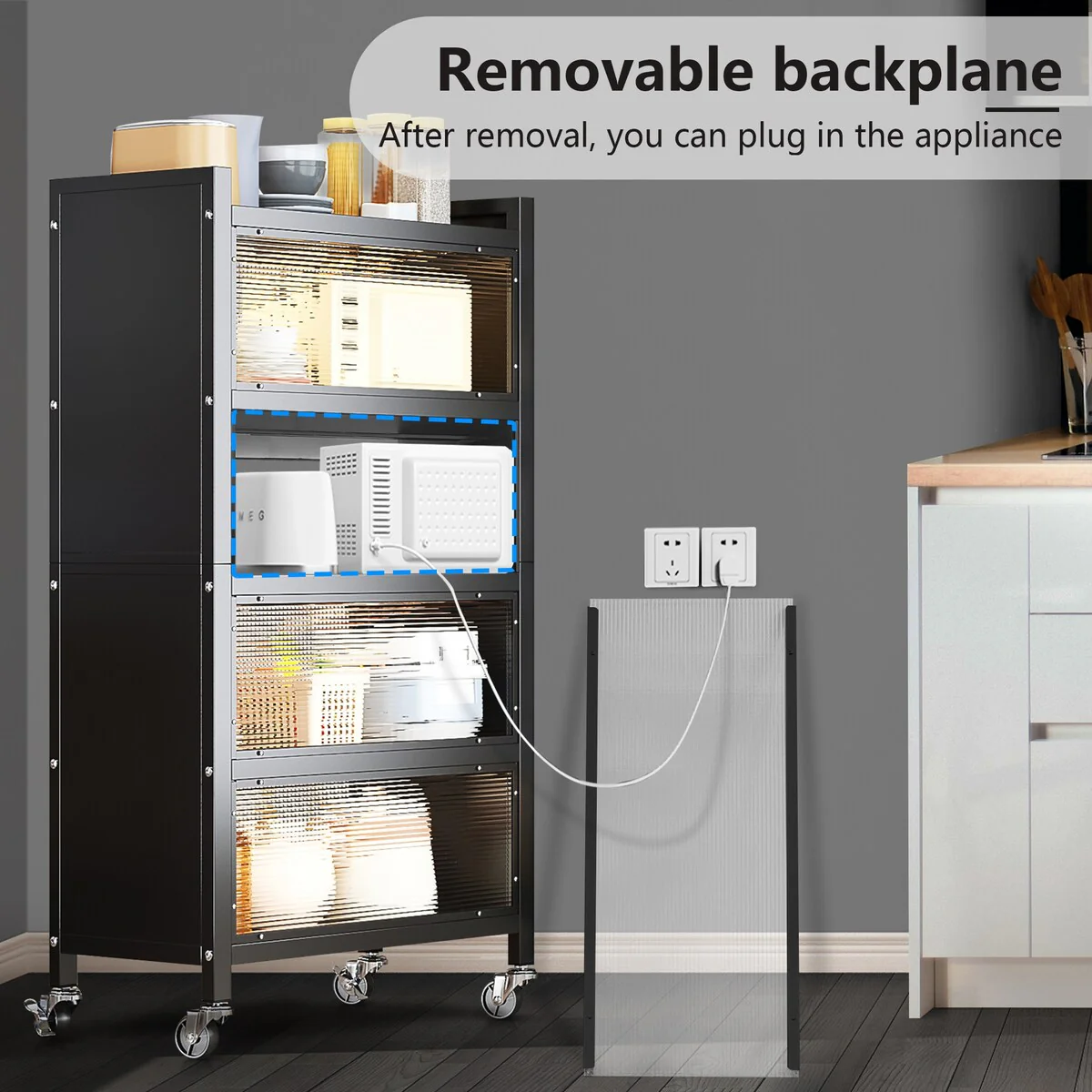 MEGA CASA 5 - Layer Steel Accent Cabinet with Door - N/A