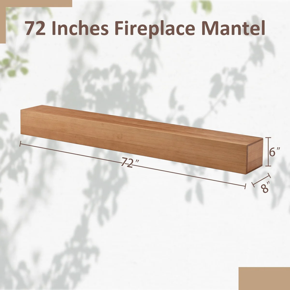72'' Fireplace Mantel Wooden Wall Mounted Floating Shelf 8