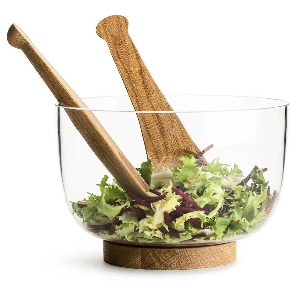 Nature Salad Server, Set of 2, Oak