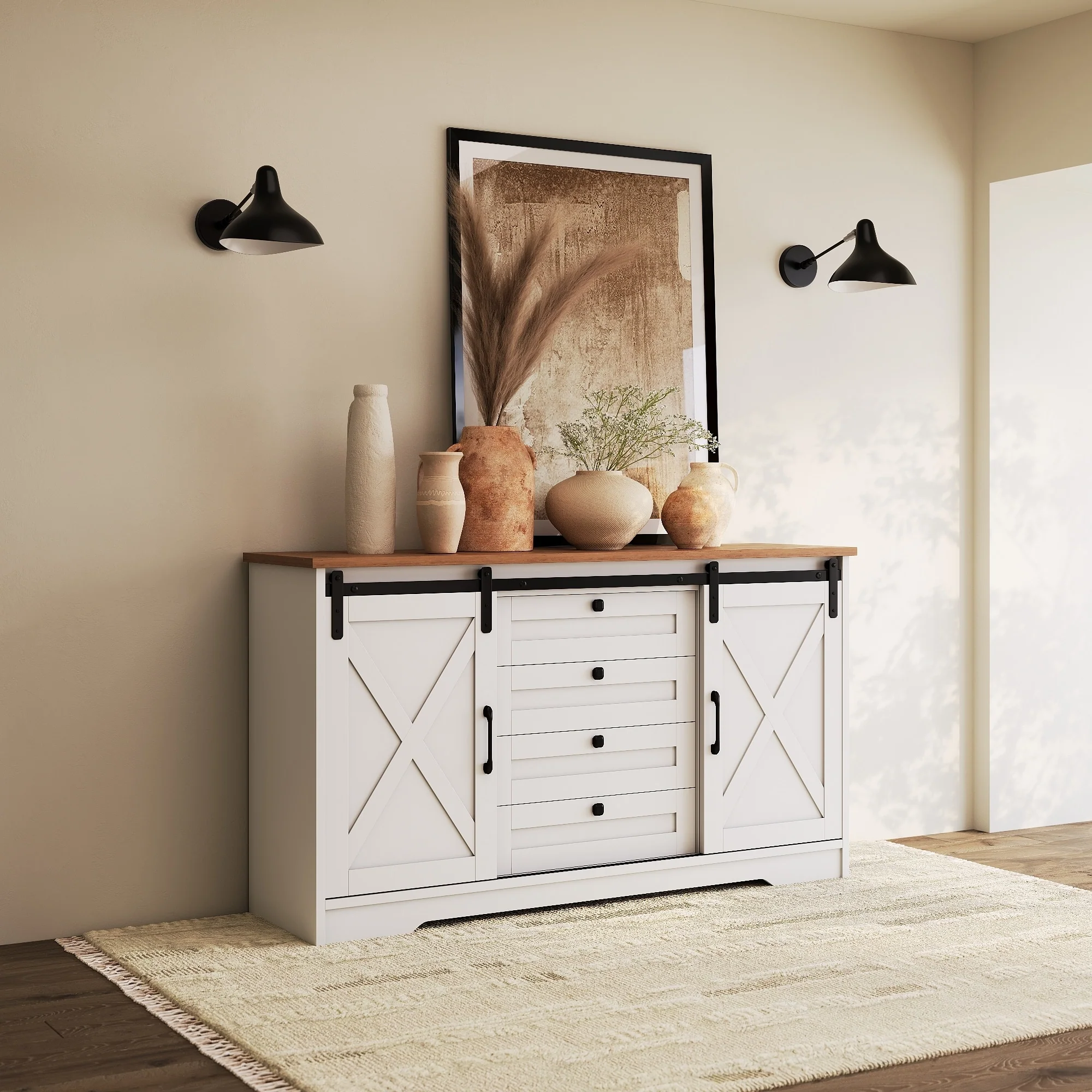 Romision Buffet Sideboard Cabinet with Doors