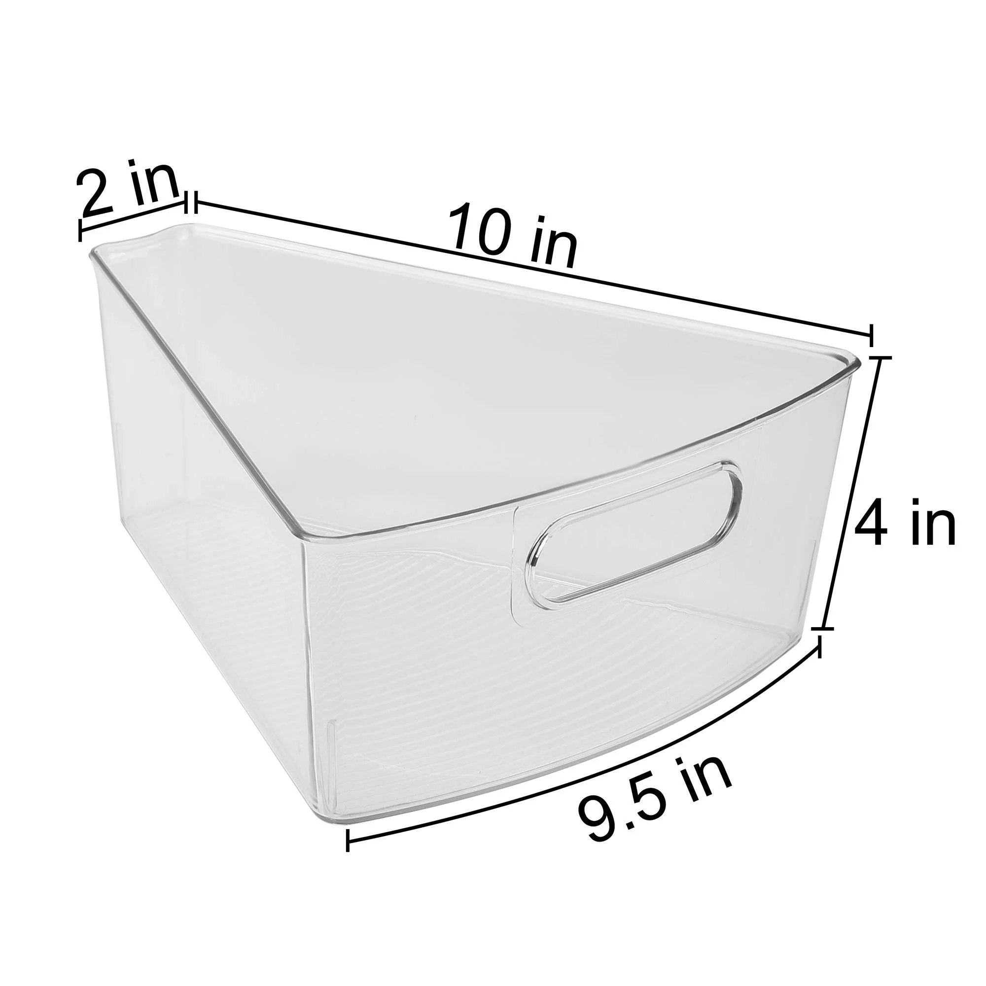 4-Pack Lazy Susan Organizer w/ Front Handle, Wedge Storage Bin Cabinet Container