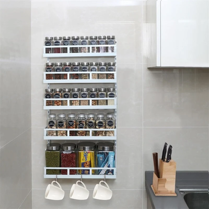 Wall Mount Spice Rack Organizer 5 Tier Height - 4.6