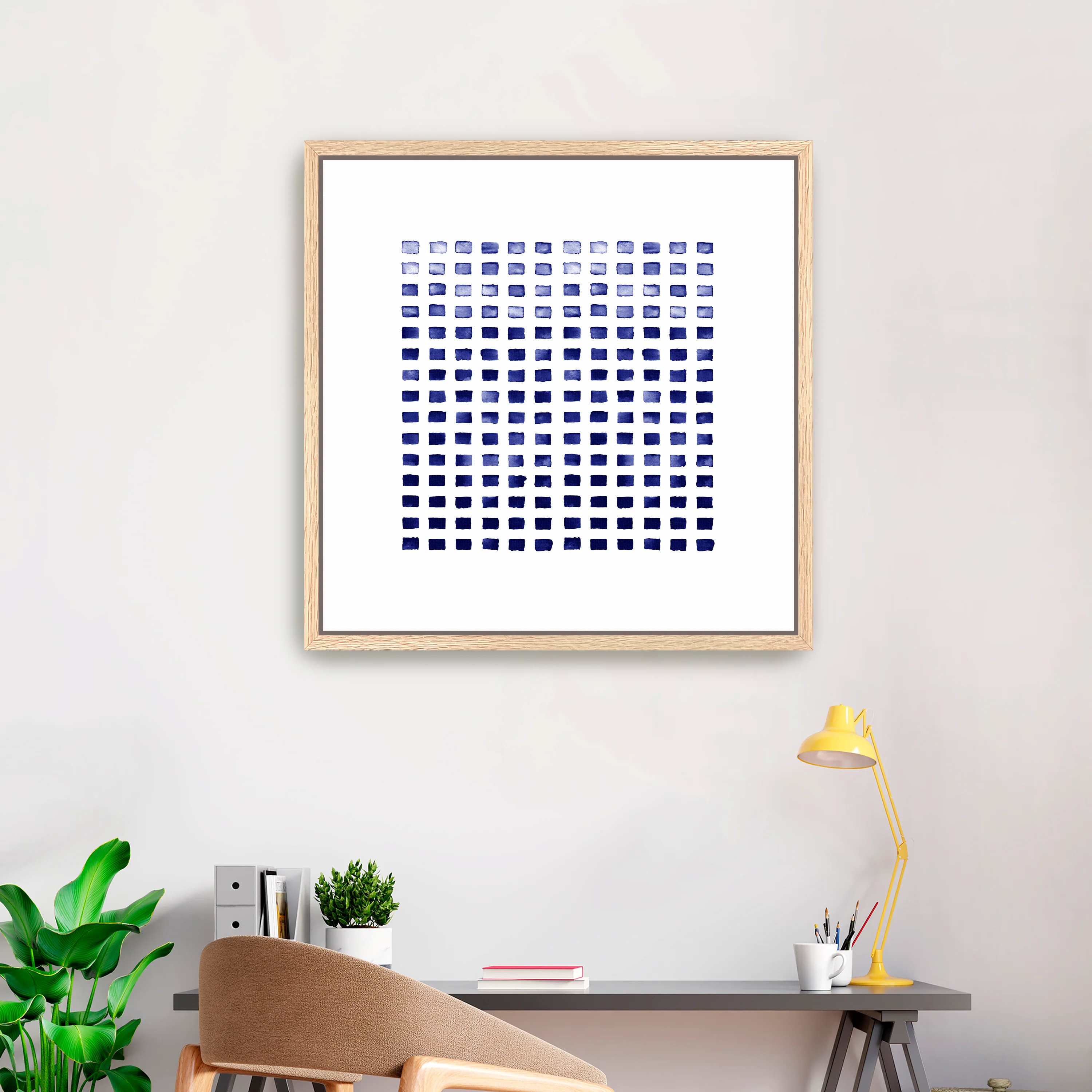 Indigo Blocks Canvas Giclee