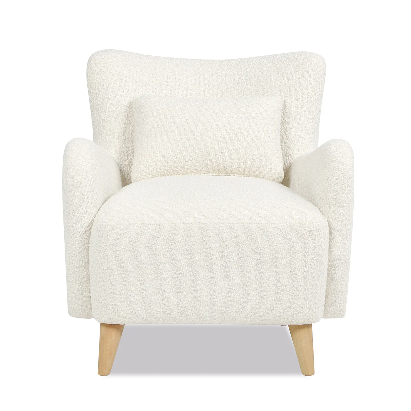 Upholstered Accent Chair with Lumbar Pillow and Curved Arms