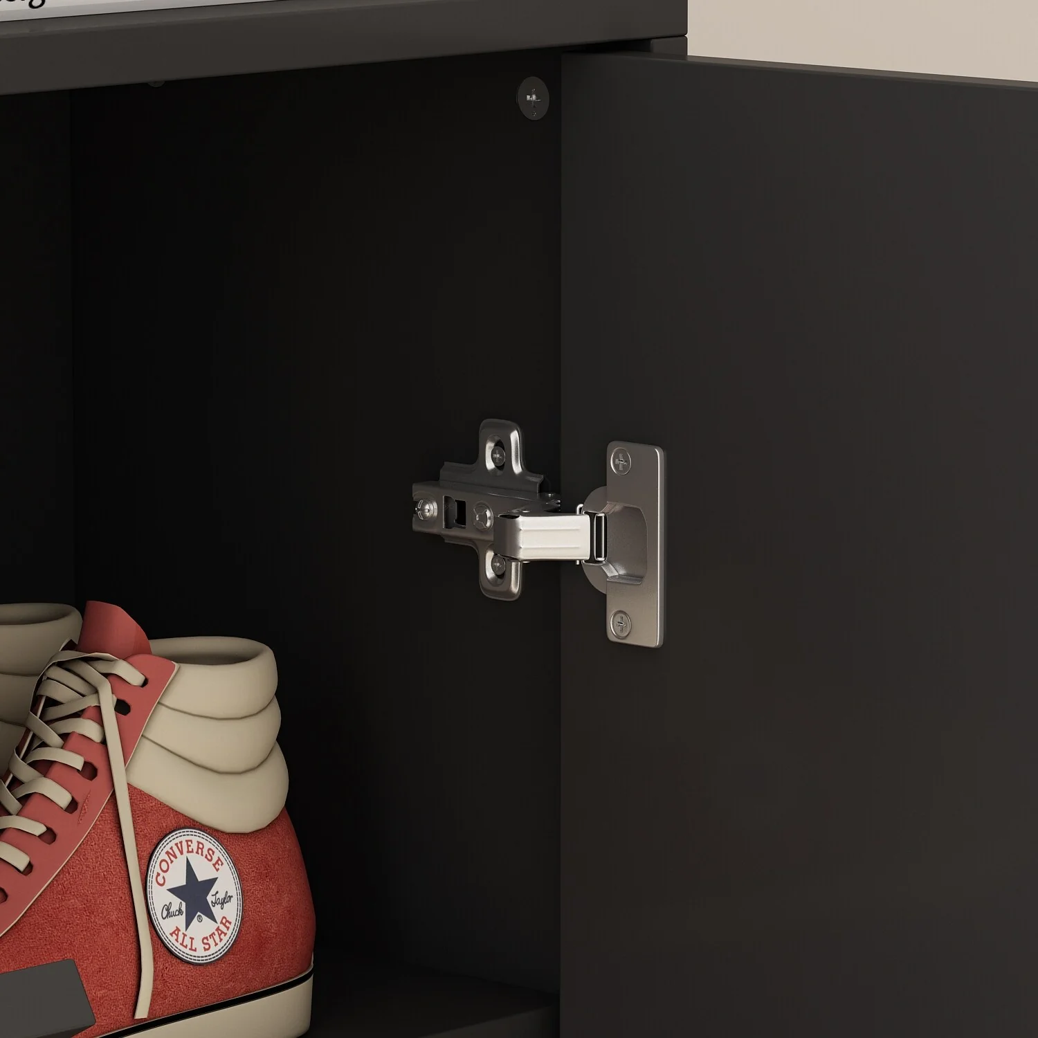 Fold-Out Shoes Cabinet Storage Cabinet Dresser Chest(Black/White)
