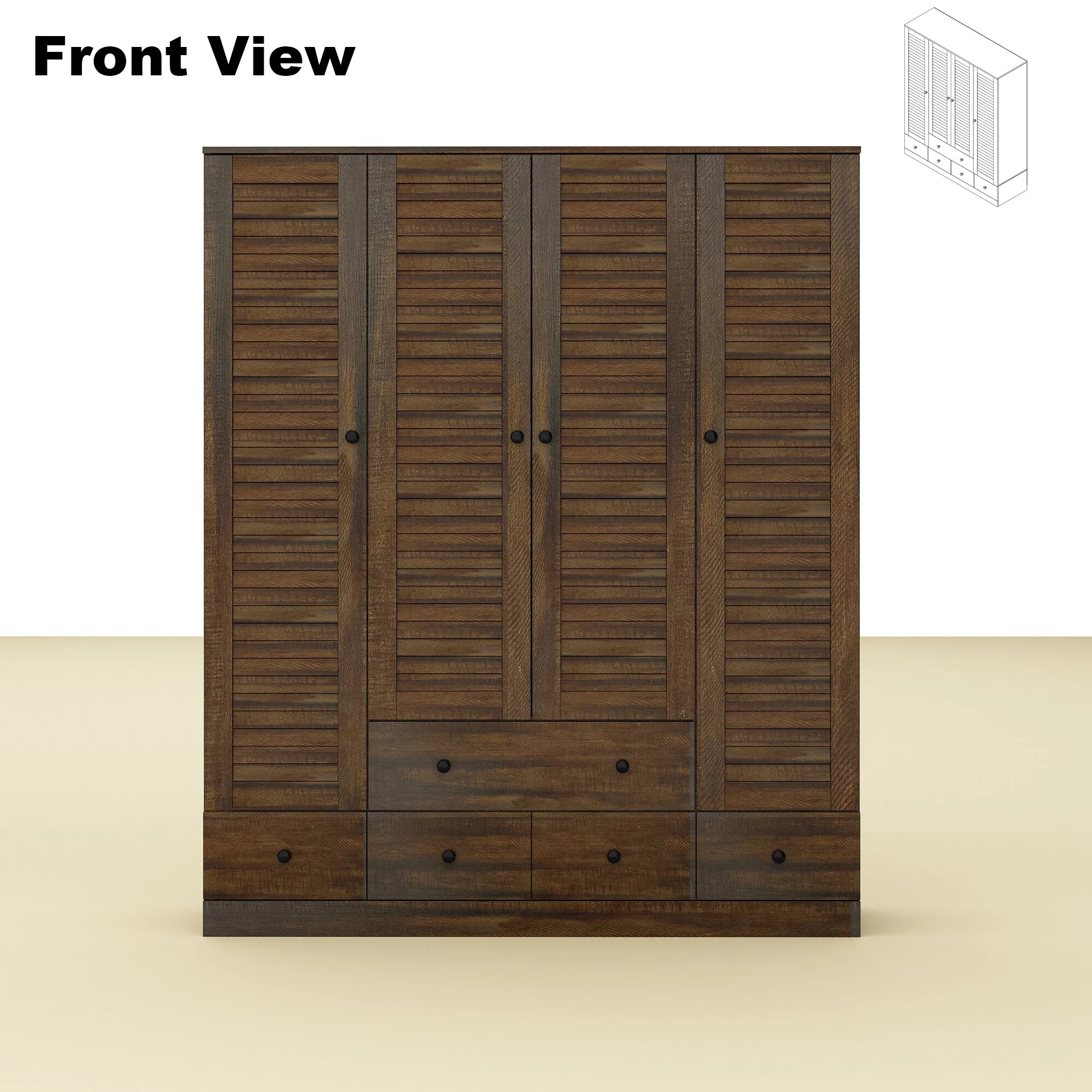 Contemporary Modern Freestanding Wardrobe Armoire Closet, 70