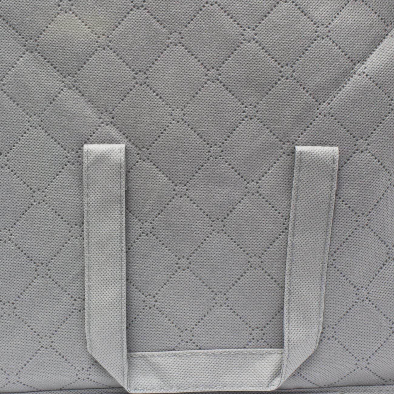 Foldable Fabric Storage Organizer Bag 3 Sectional (Pack of 2, Grey)