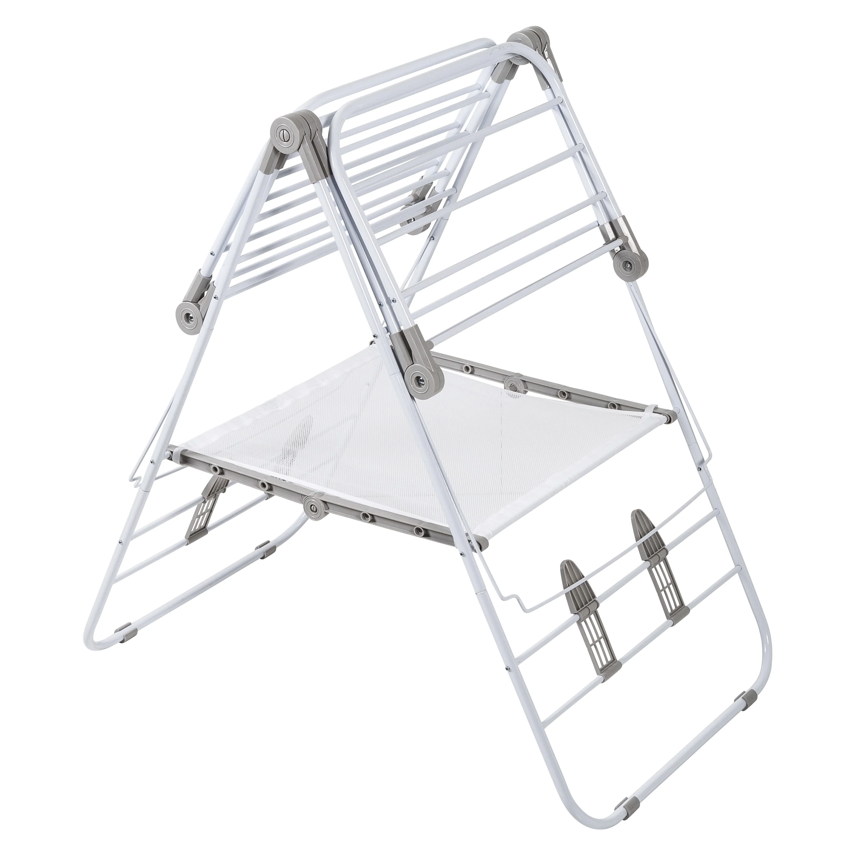 Honey-Can-Do White Expandable and Folding Gullwing Clothes Drying Rack