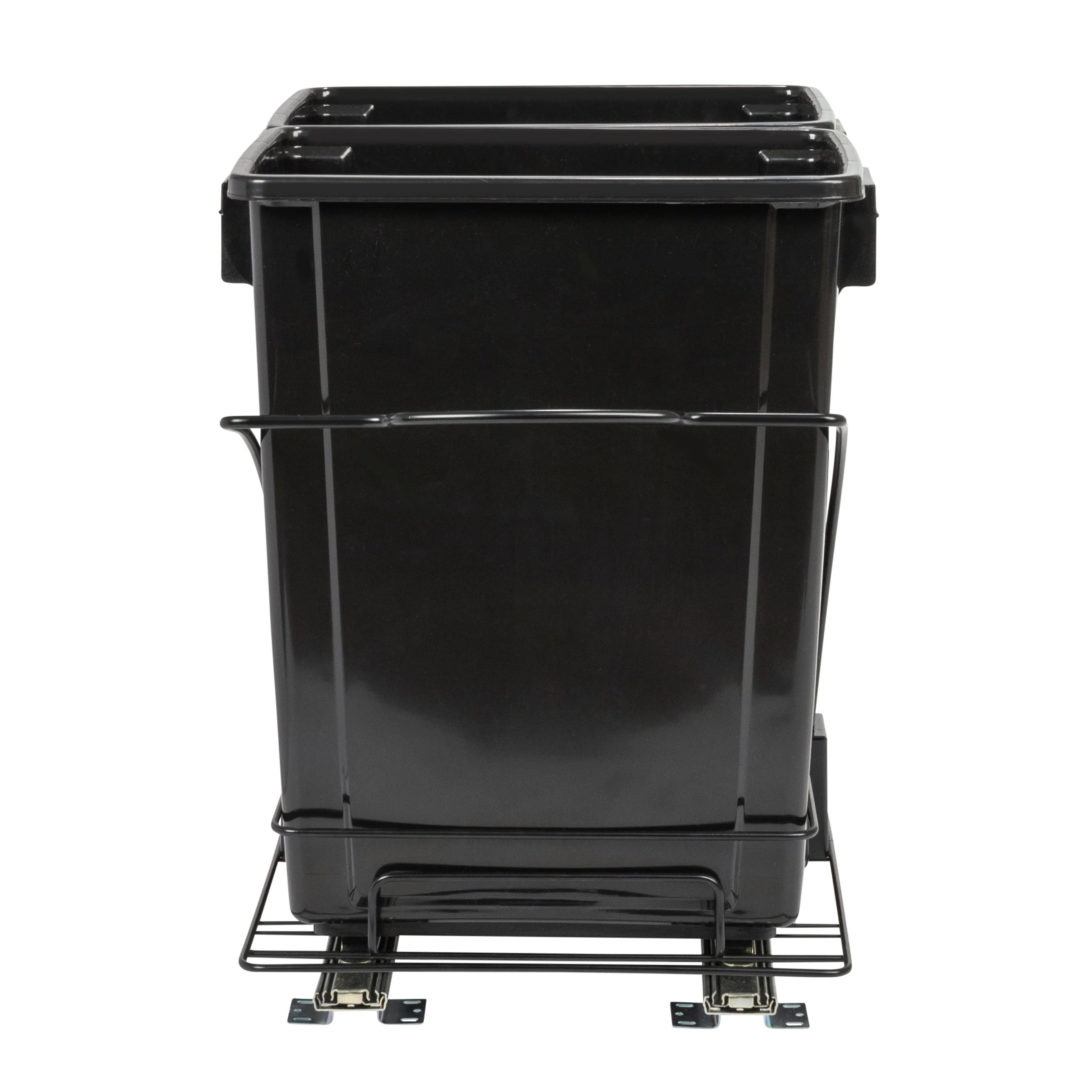 Household Essentials Chrome-Plated Steel Pull-Out/Slide-Out Double Trash Cans