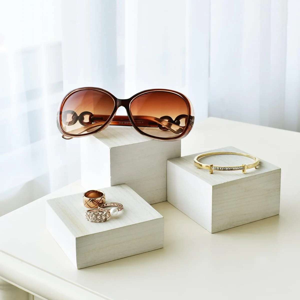 Wooden 3 Pcs Square Risers for Display