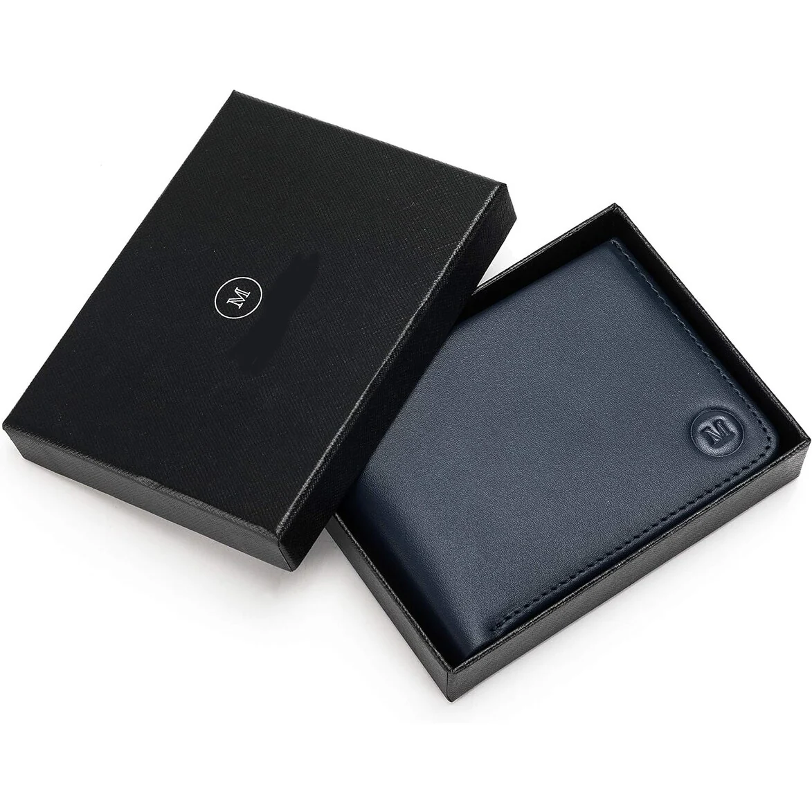 Genuine Calf Leather Slim Bifold RFID Wallet Card Holder Minimalist Secret Pocket (Bi-Fold) - 2-Tier